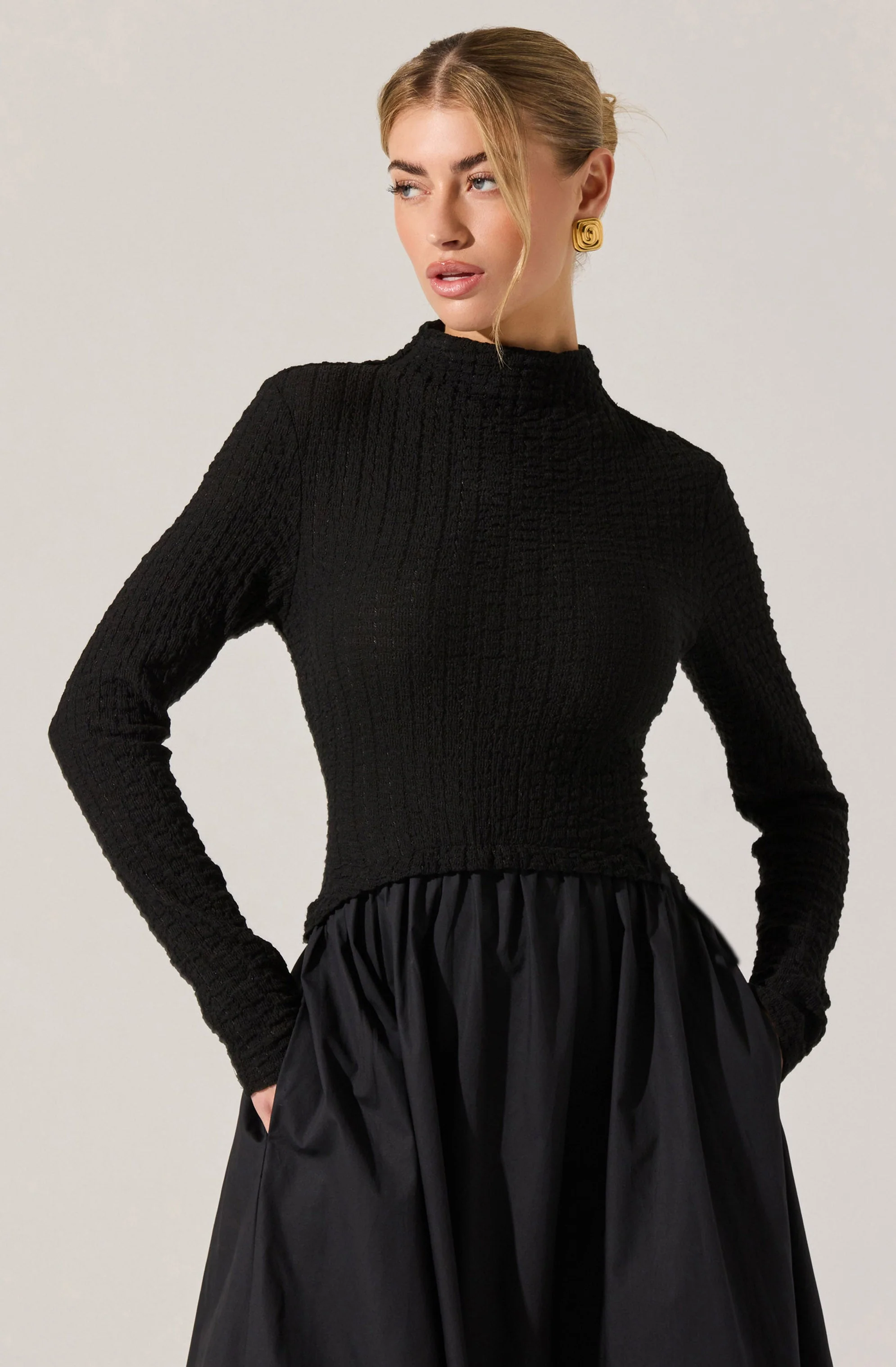 Kearney Mixed Media Midi Dress