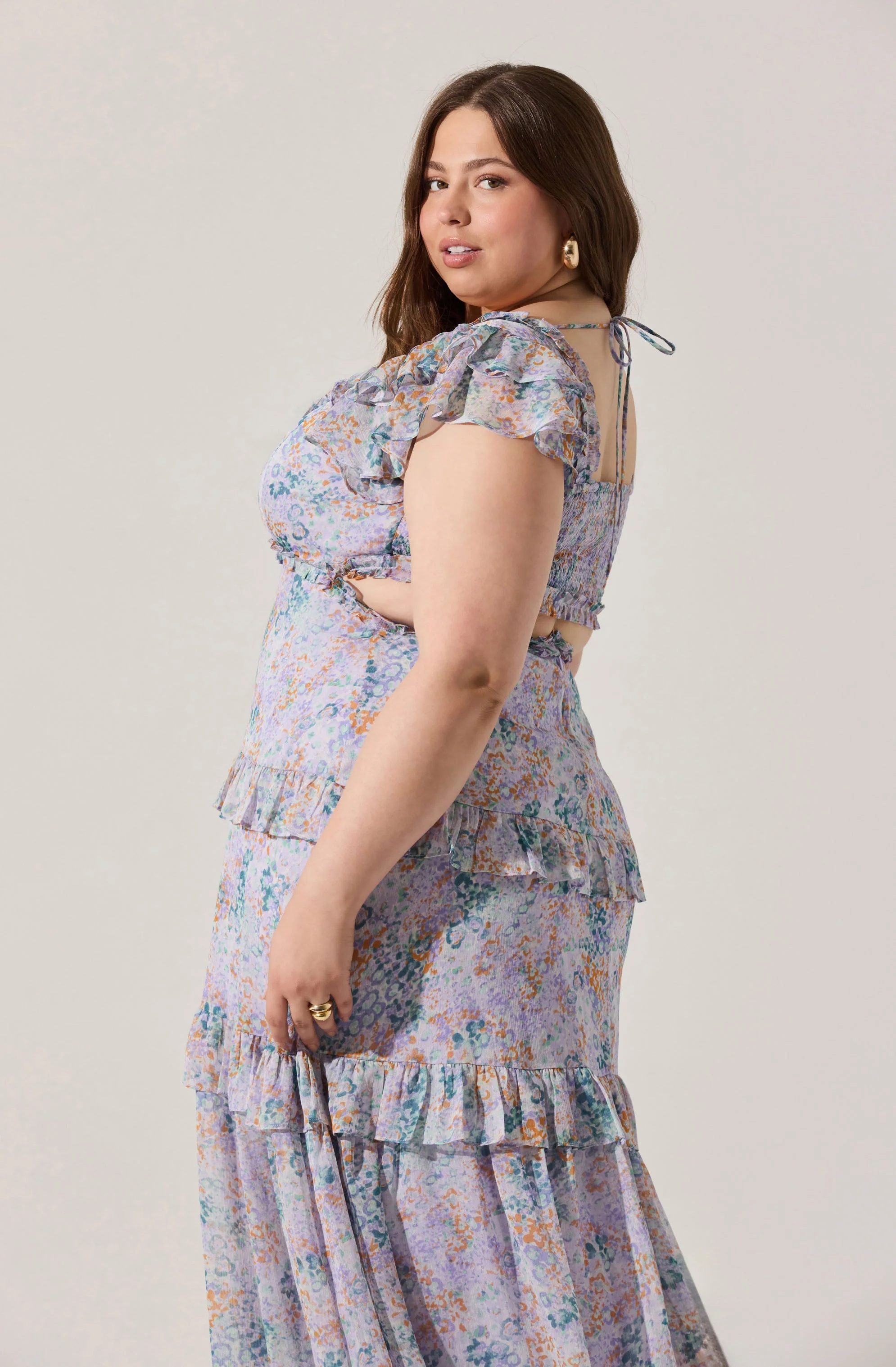 Mable Floral Tiered Ruffle Maxi Dress