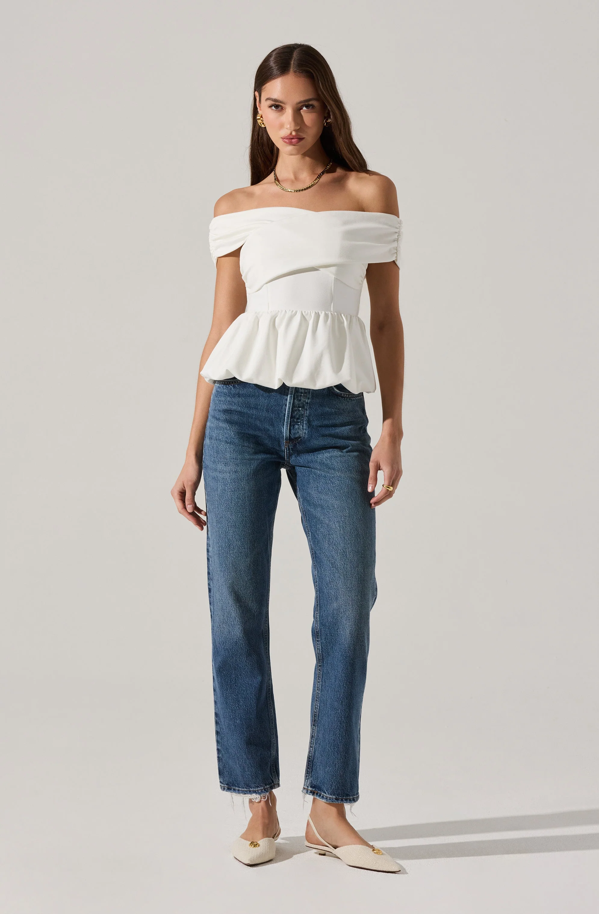 Tennille Off Shoulder Peplum Top