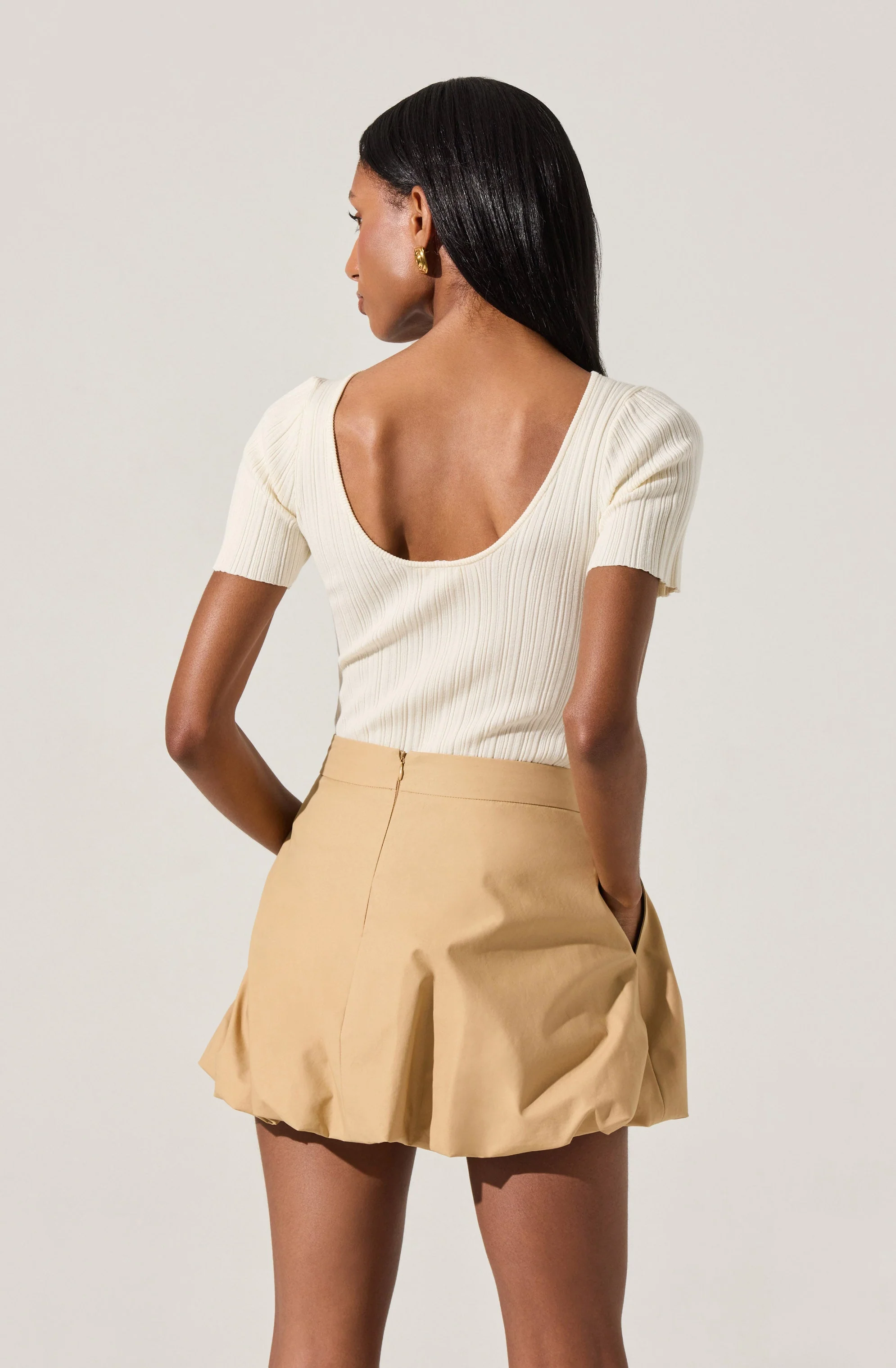 Nikola Ribbed Knit Sweater Top