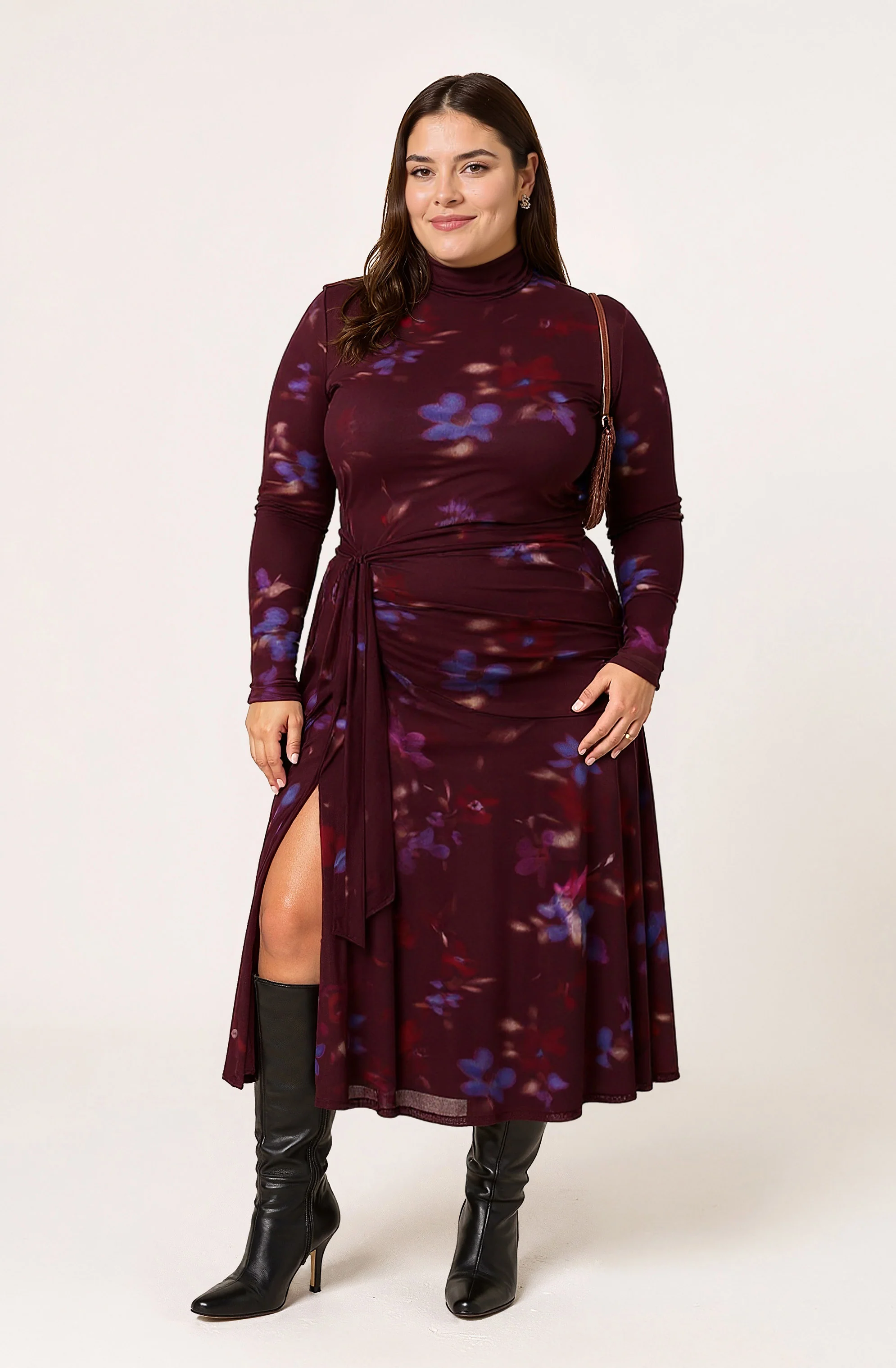 Aubriella Floral Mesh Midi Dress