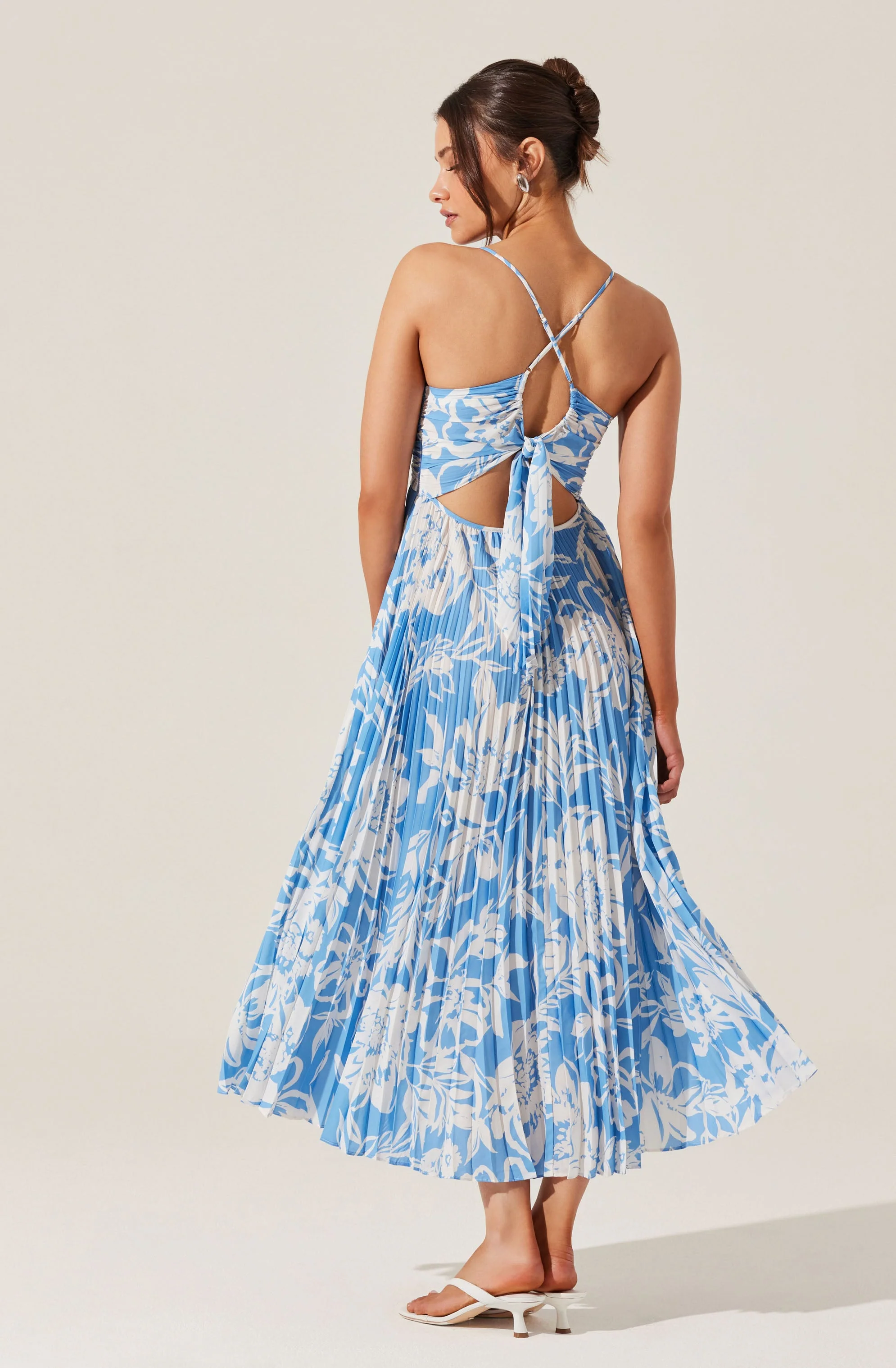 Blythe Floral Plisse Midi Dress