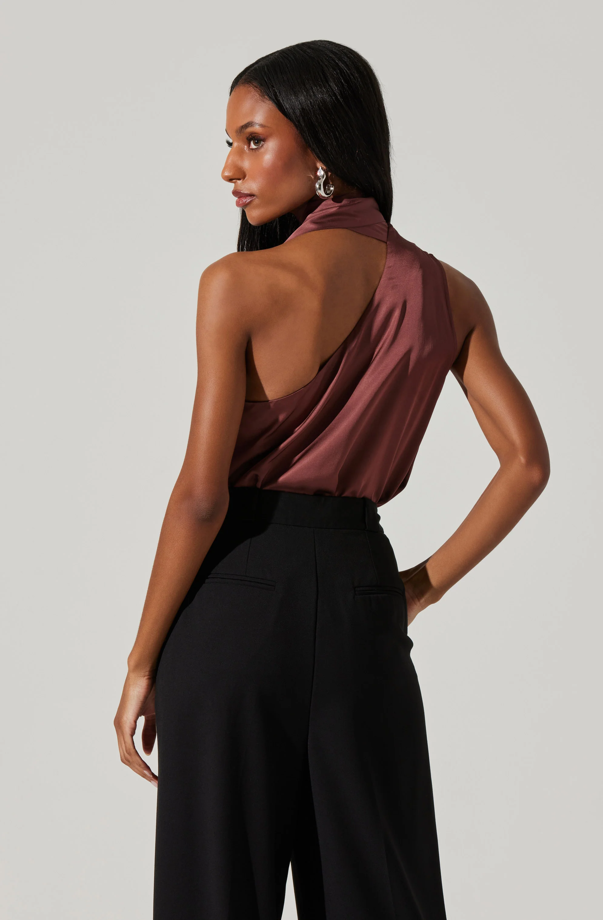 Partia Scarf Detail Asymmetric Top