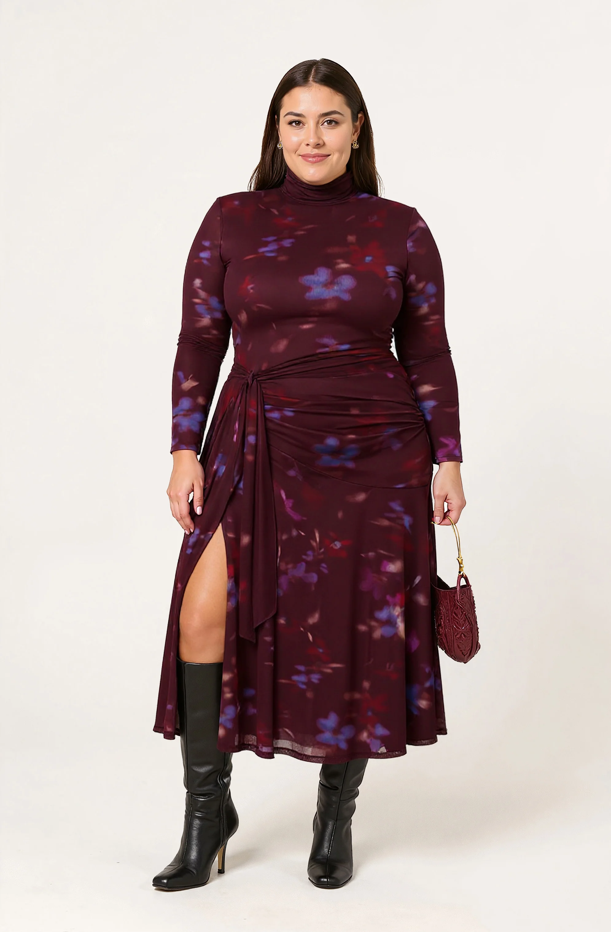 Aubriella Floral Mesh Midi Dress