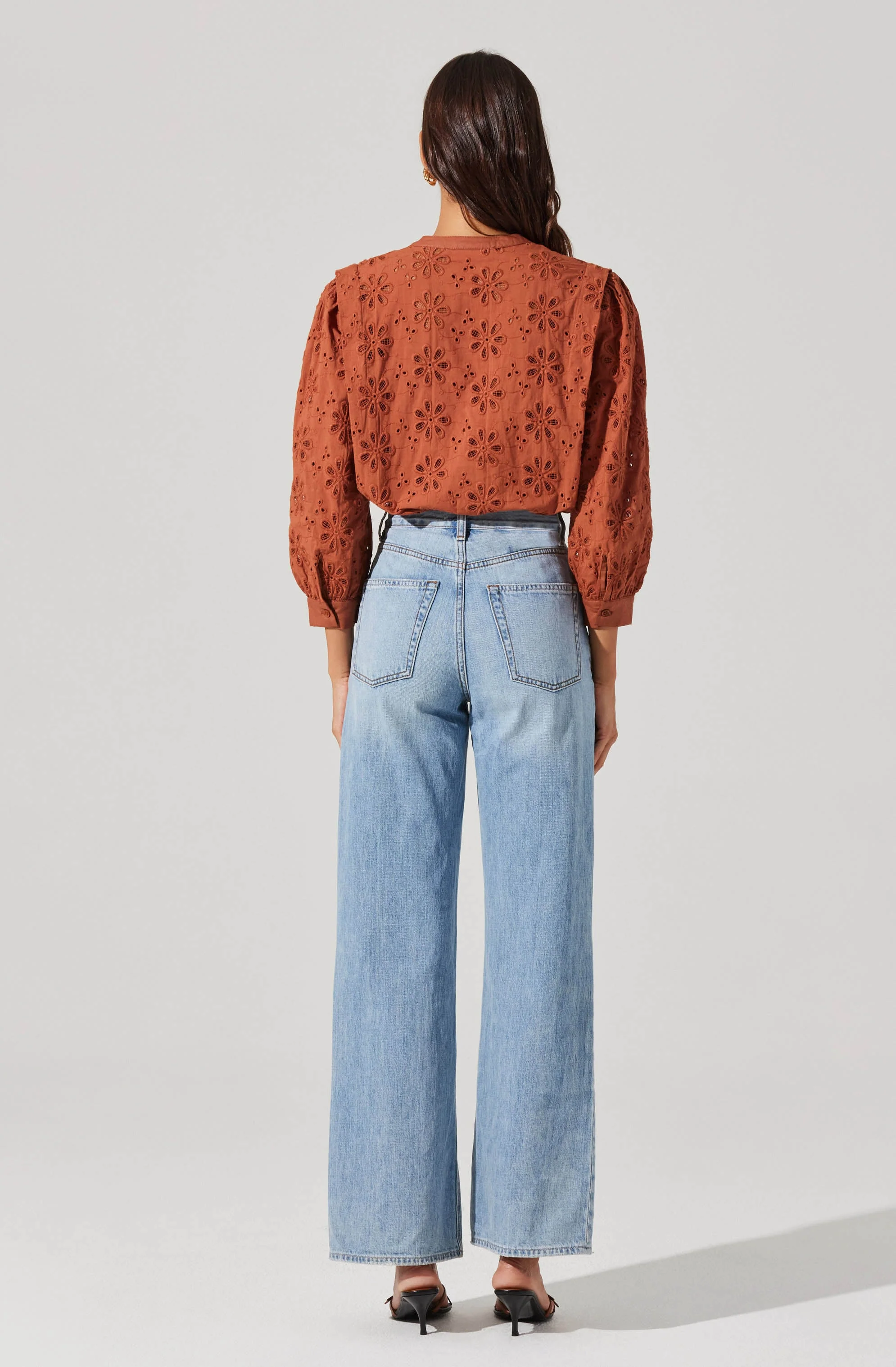Savanna Eyelet Button Up Top
