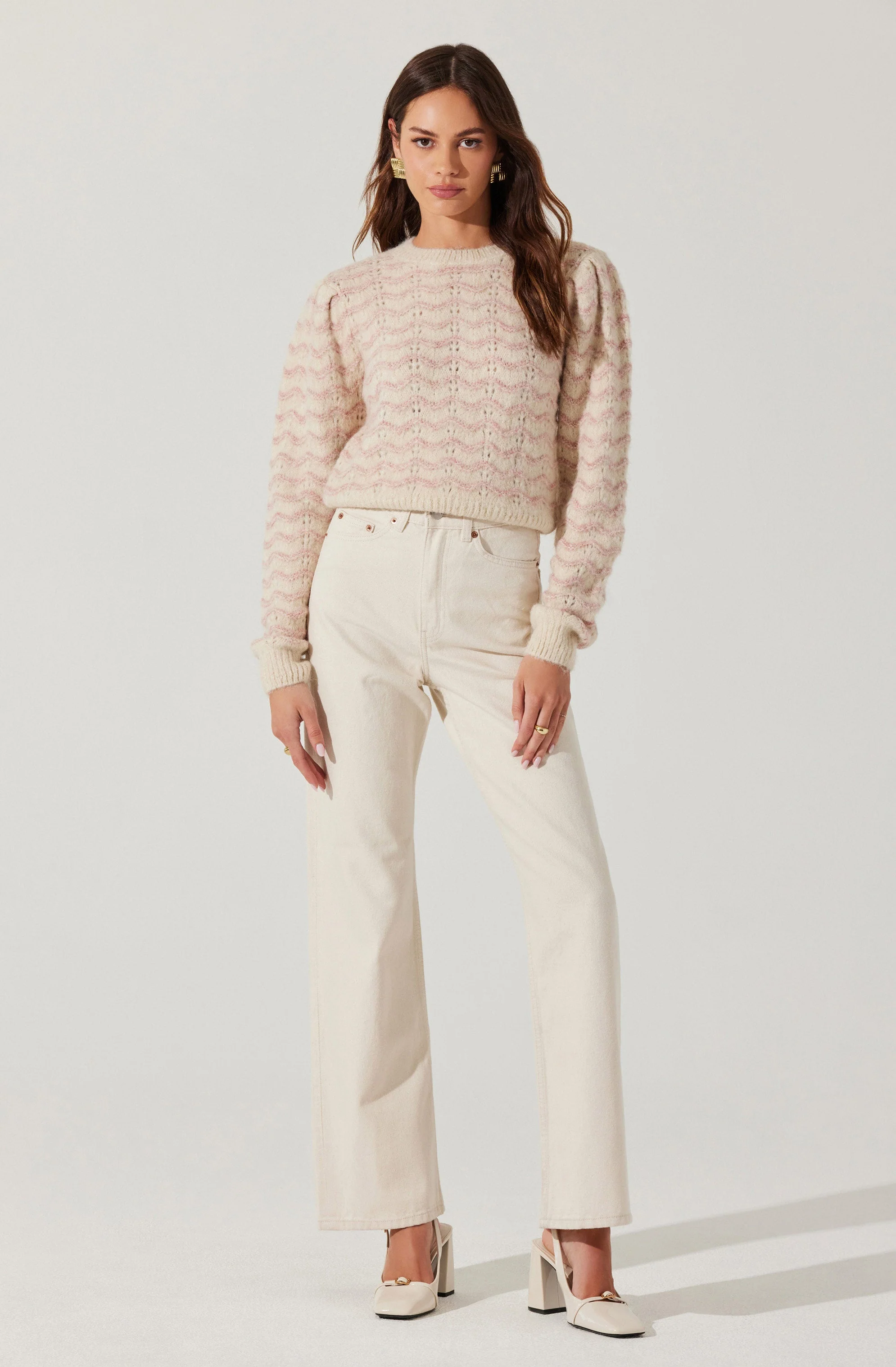 Jaylani Striped Pointelle Sweater