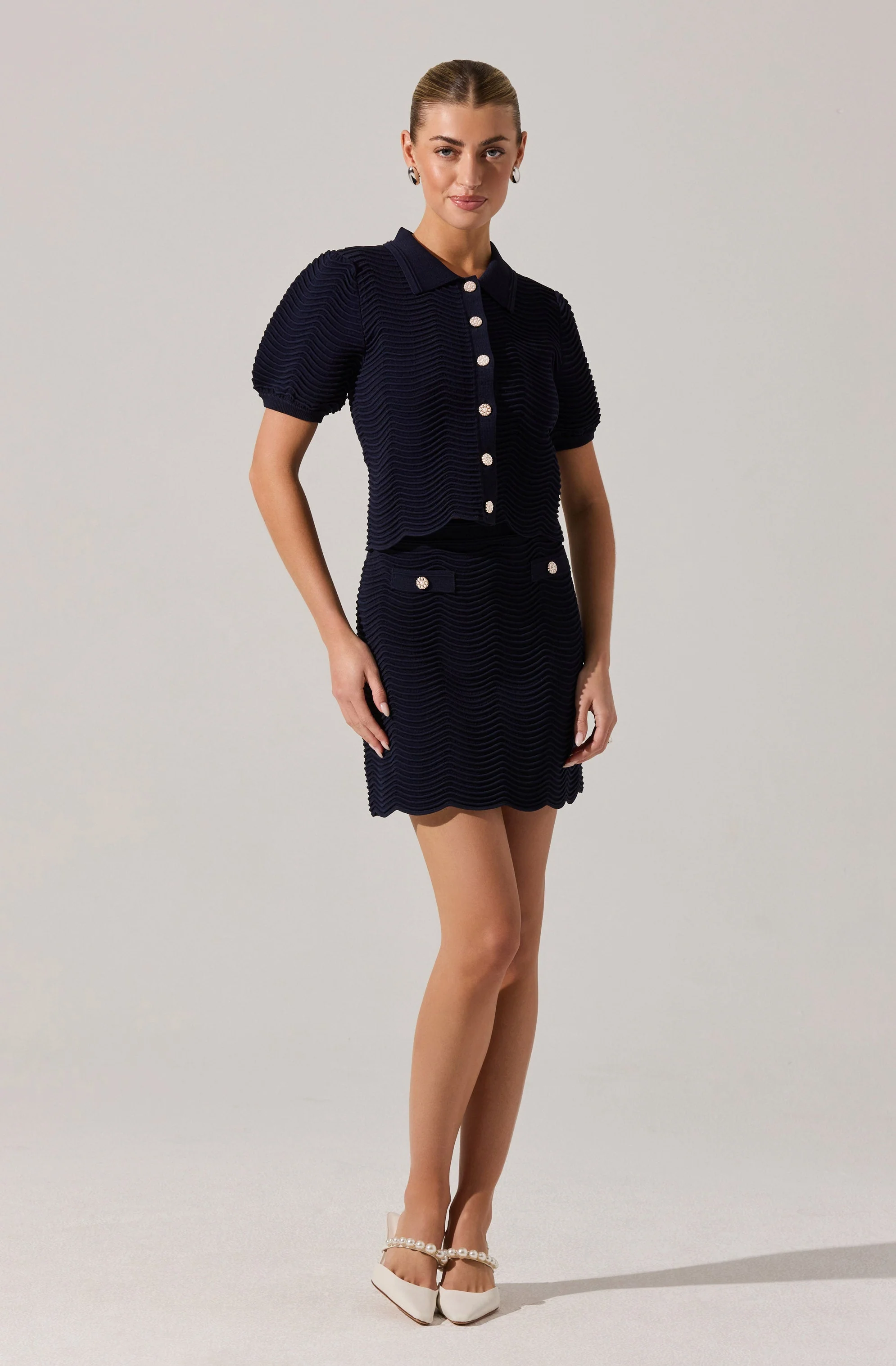 Perrine Scalloped Mini Skirt