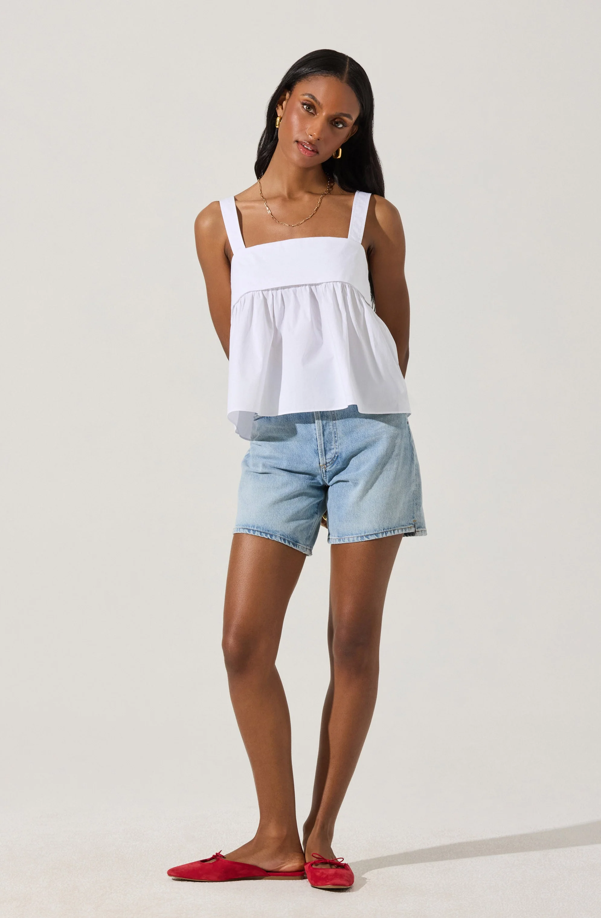 Square Neck Babydoll Top