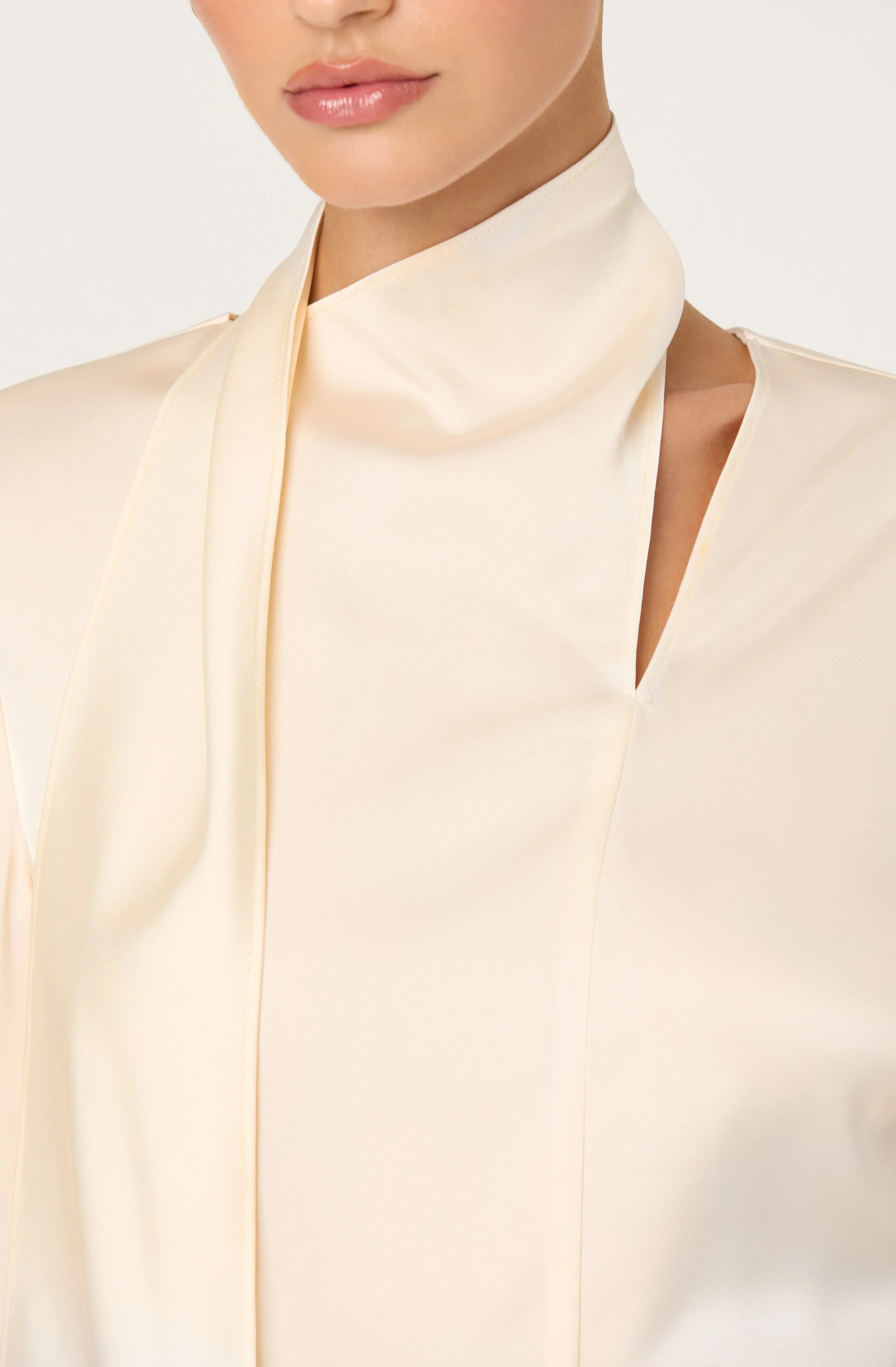Felisita Satin Cutout Scarf Top