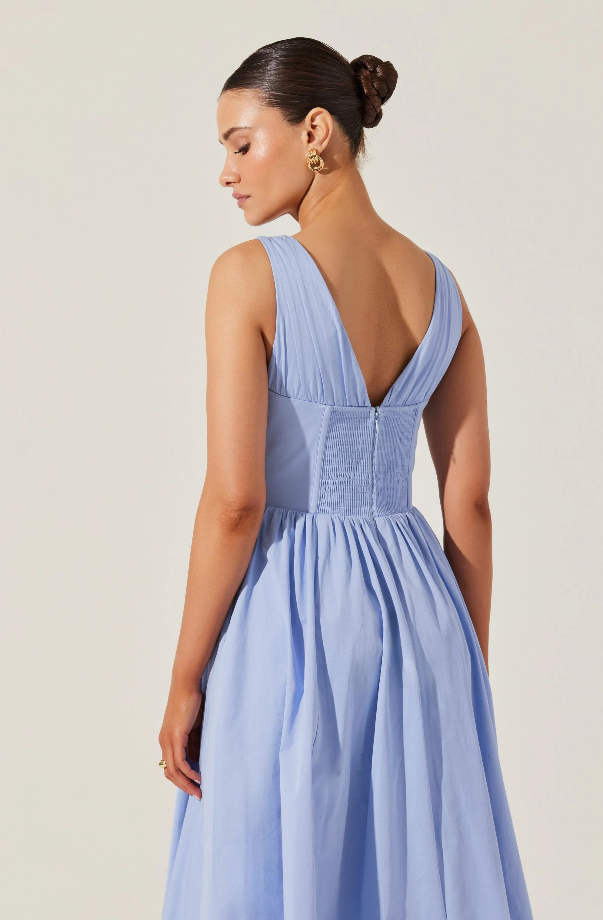 Maili Corset Poplin Midi Dress