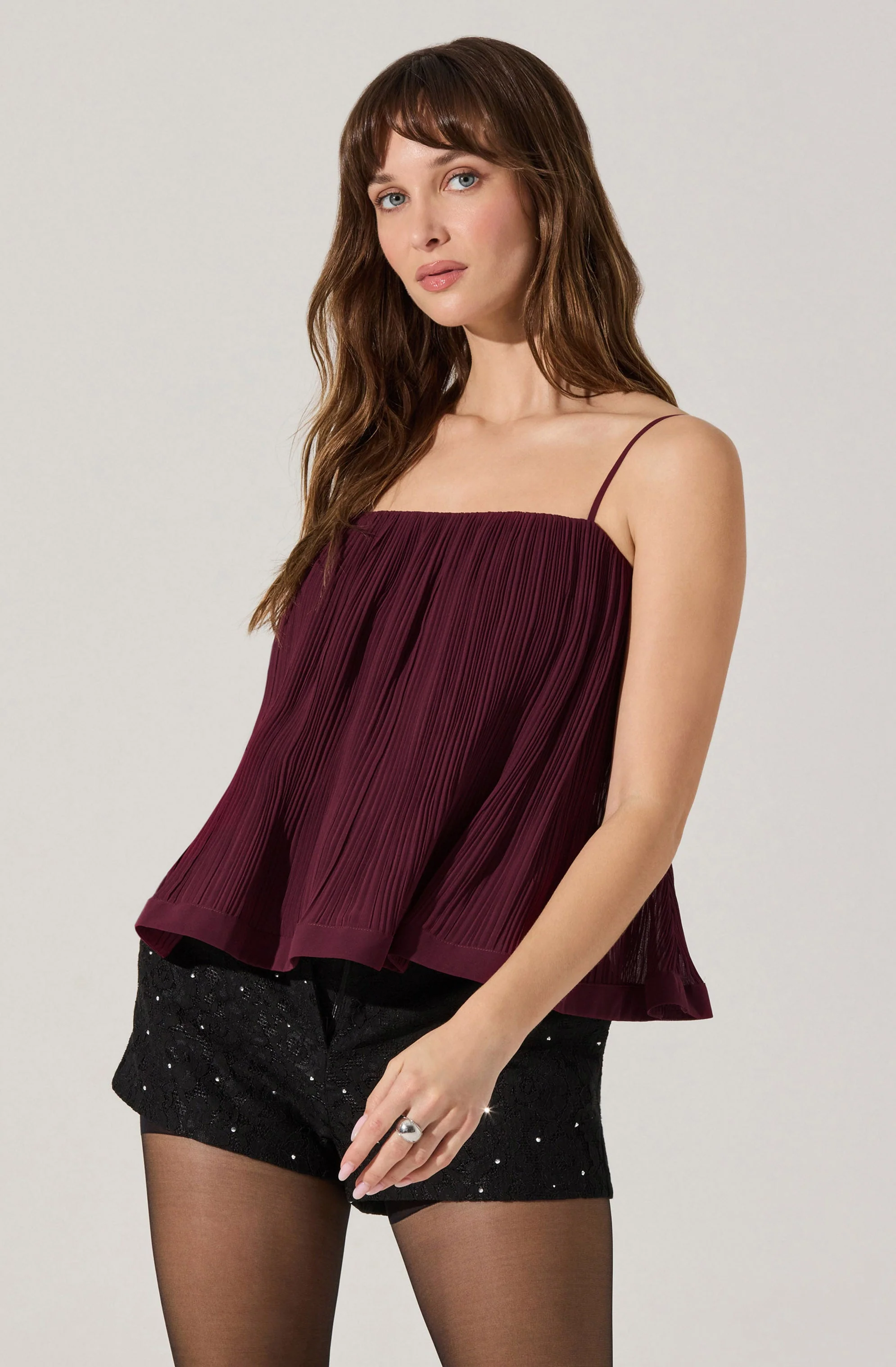 Marisa Pleated Trapeze Top