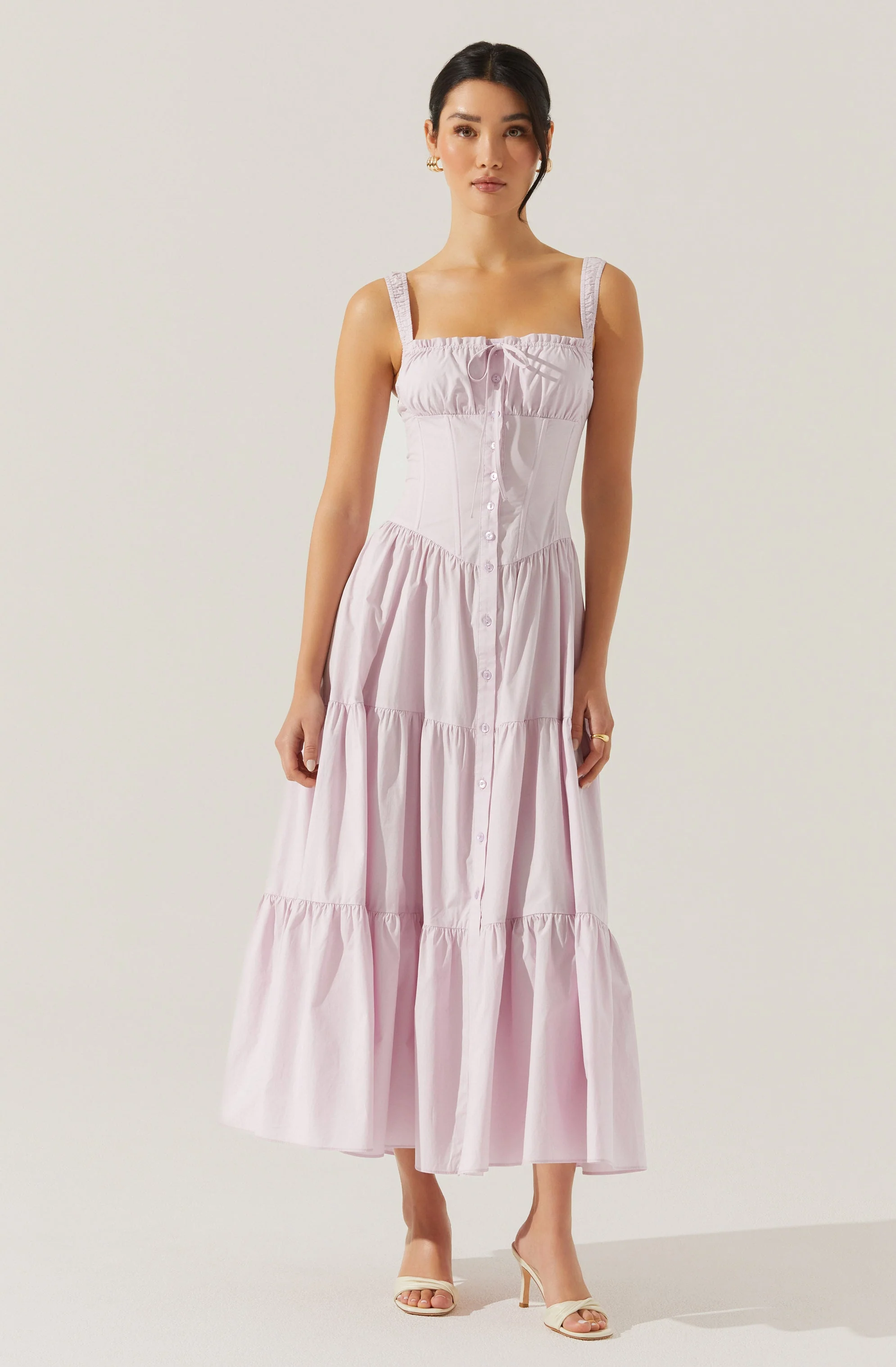 Temperance Tiered Milkmaid Maxi Dress