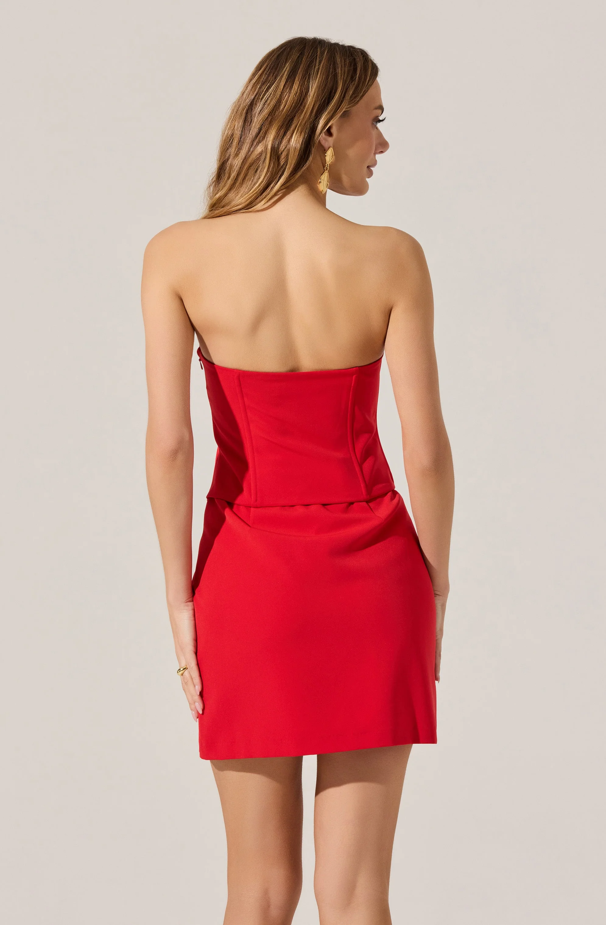 Strapless Layered Bow Mini Dress