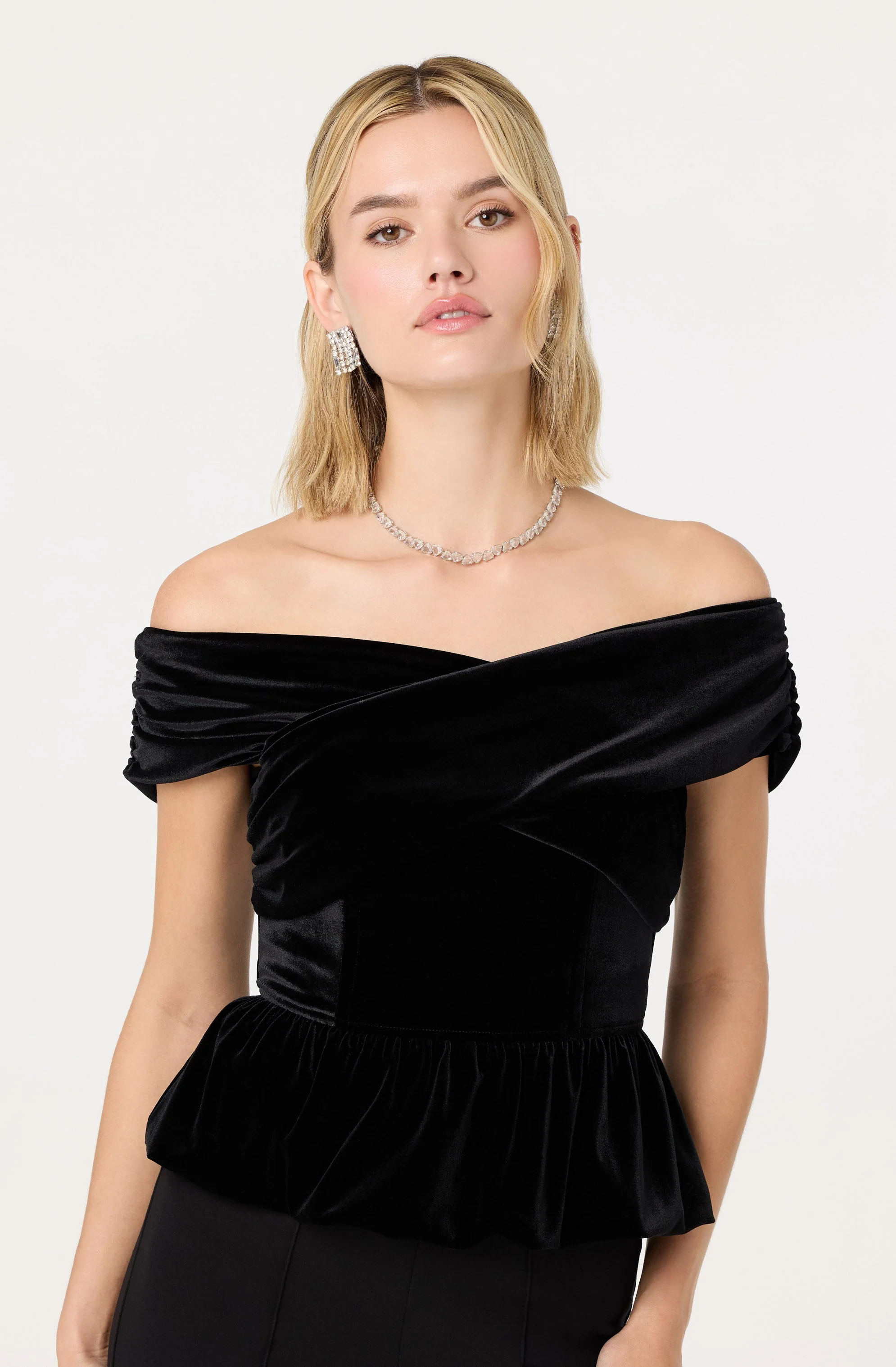 Tenille Velvet Off Shoulder Top