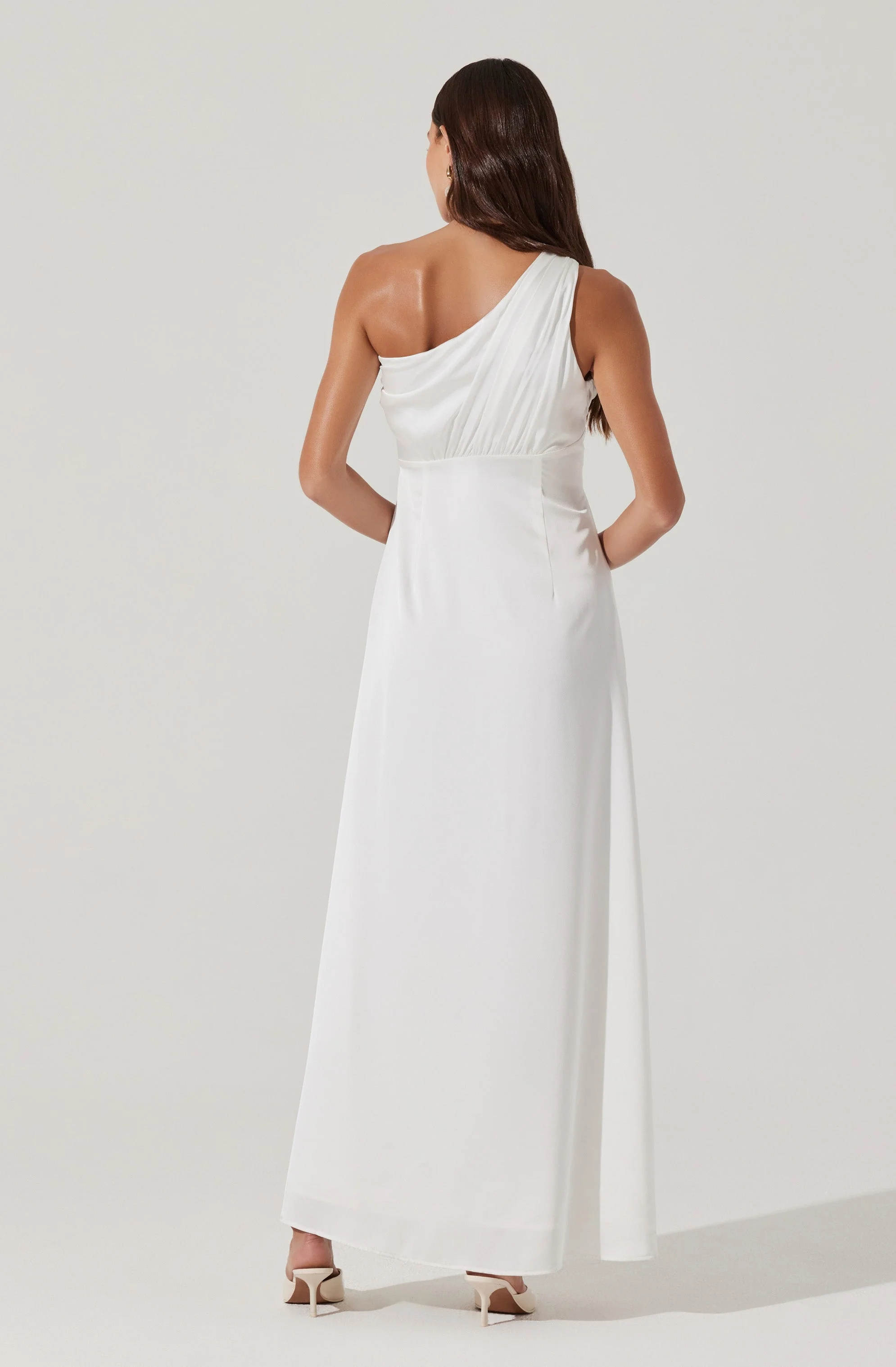 Atoila One Shoulder Satin Maxi Dress
