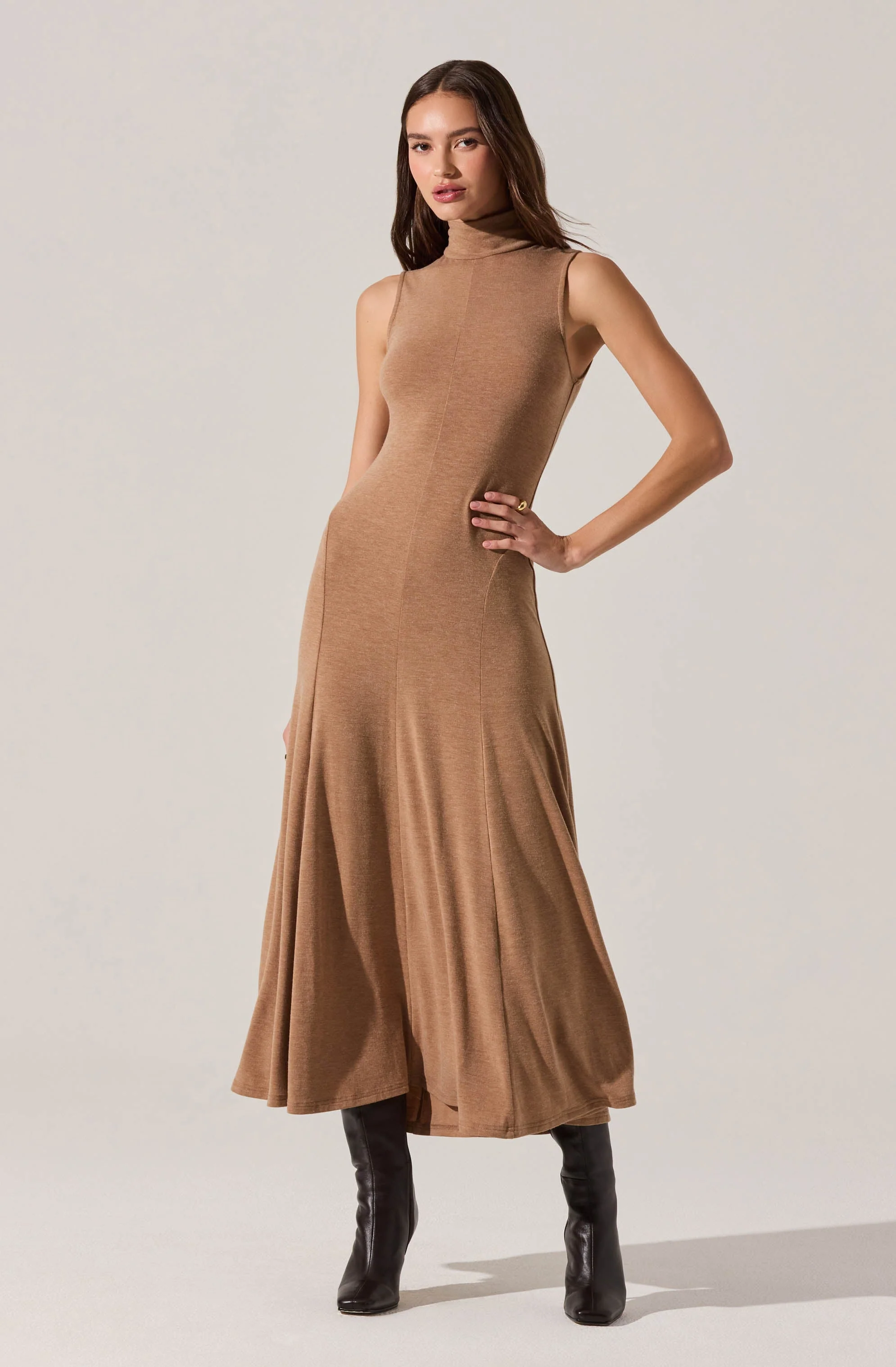 Haylie Sleeveless Turtleneck Sweater Dress