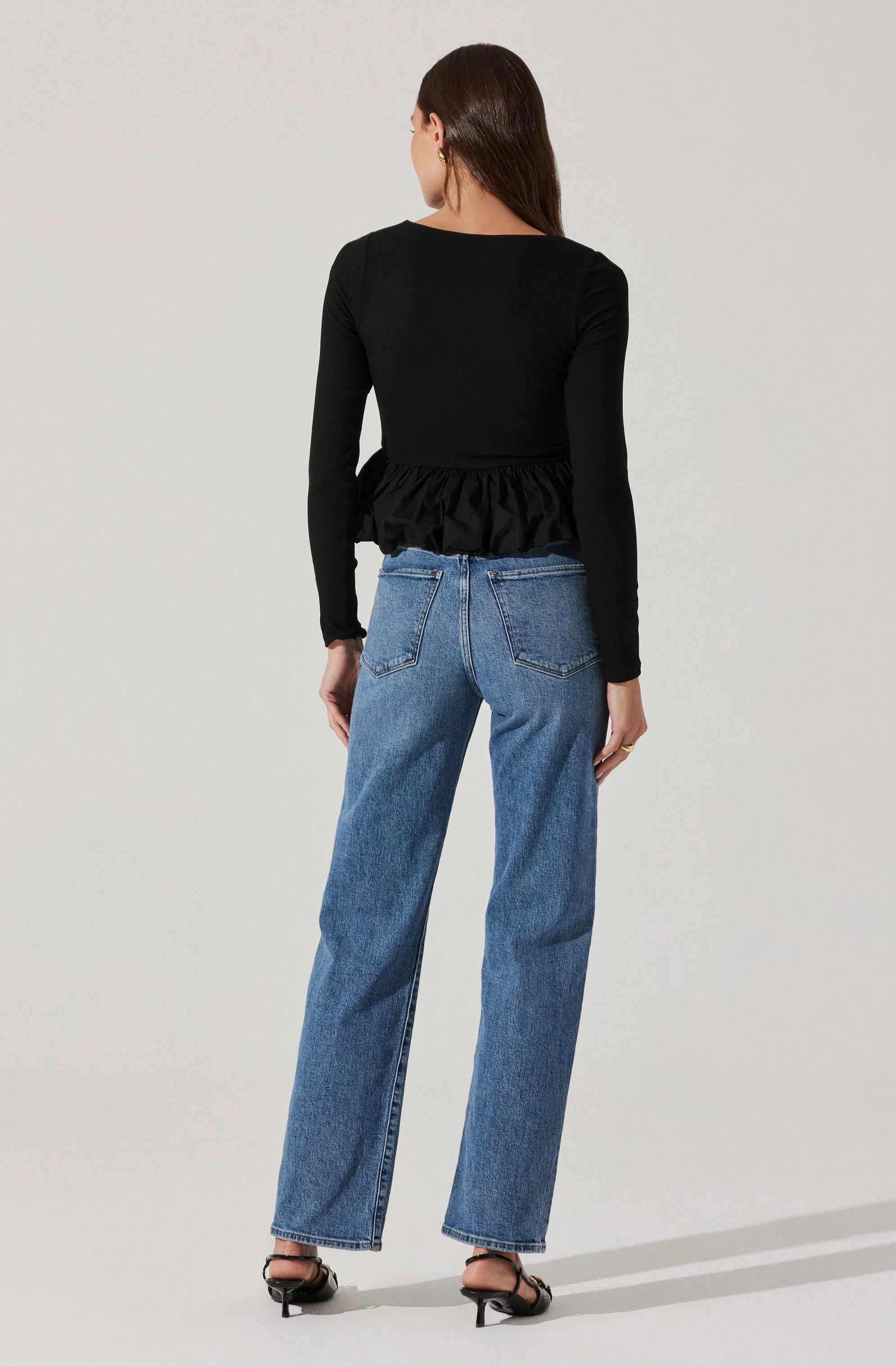 Bubble Hem Peplum Top