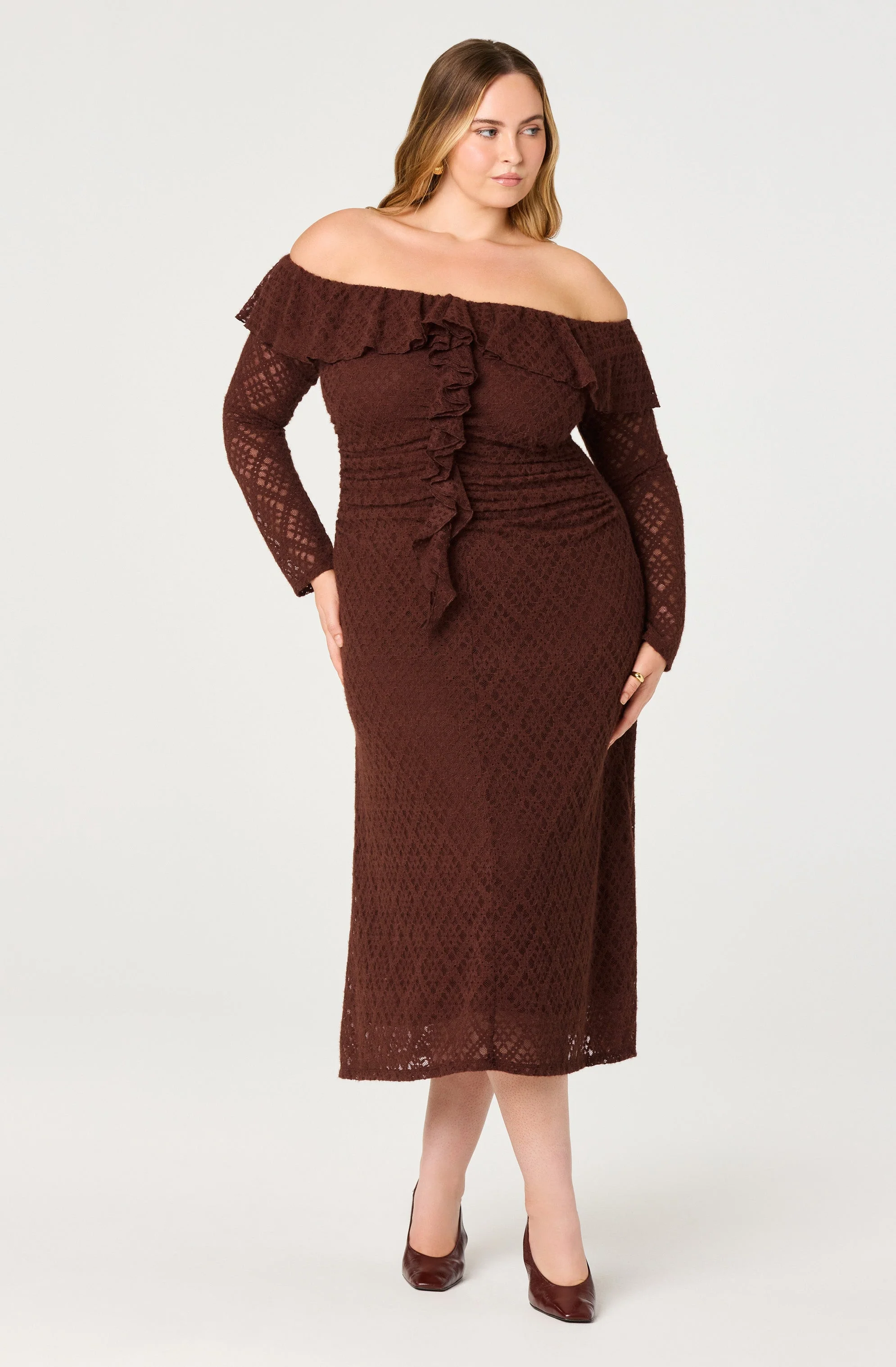 Dorian Ruffle Off Shoulder Dress