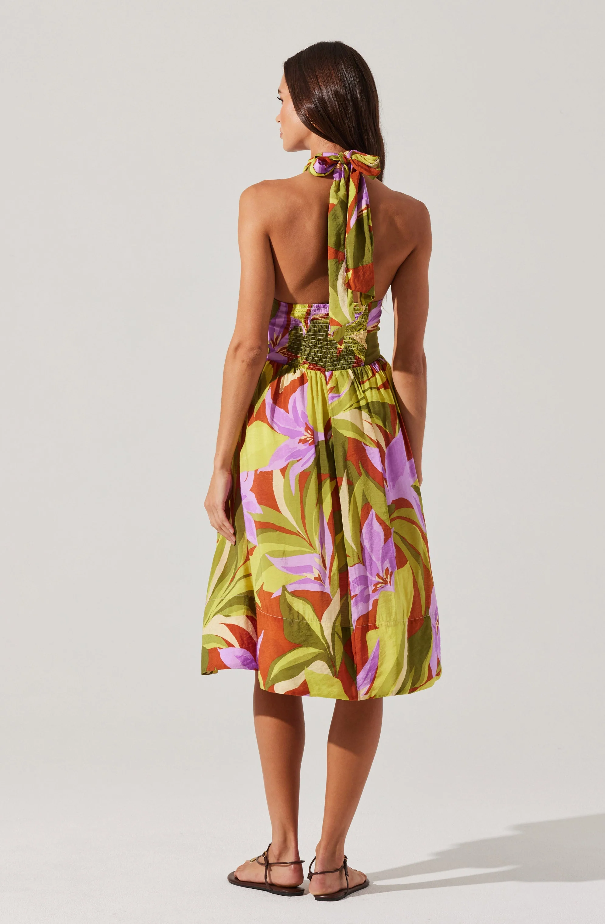 Kalia Halter Floral Midi Dress