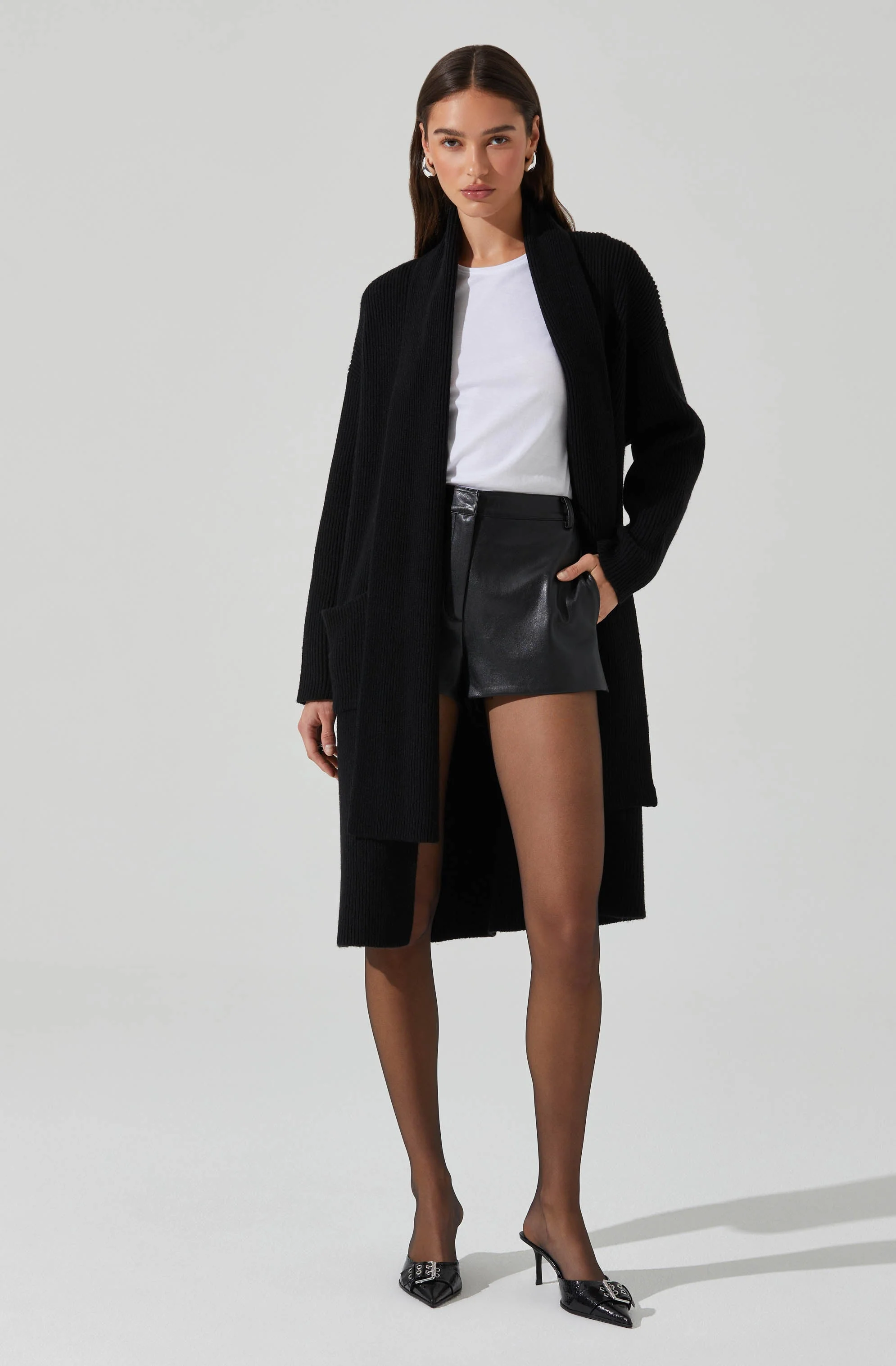 Noemi Ribbed Scarf Cardigan