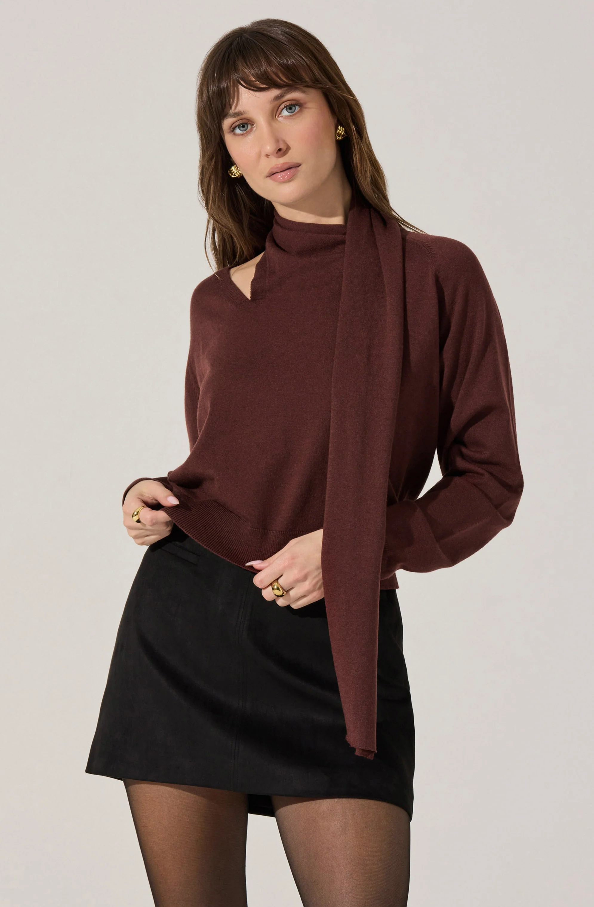 Silvana Cutout Scarf Sweater