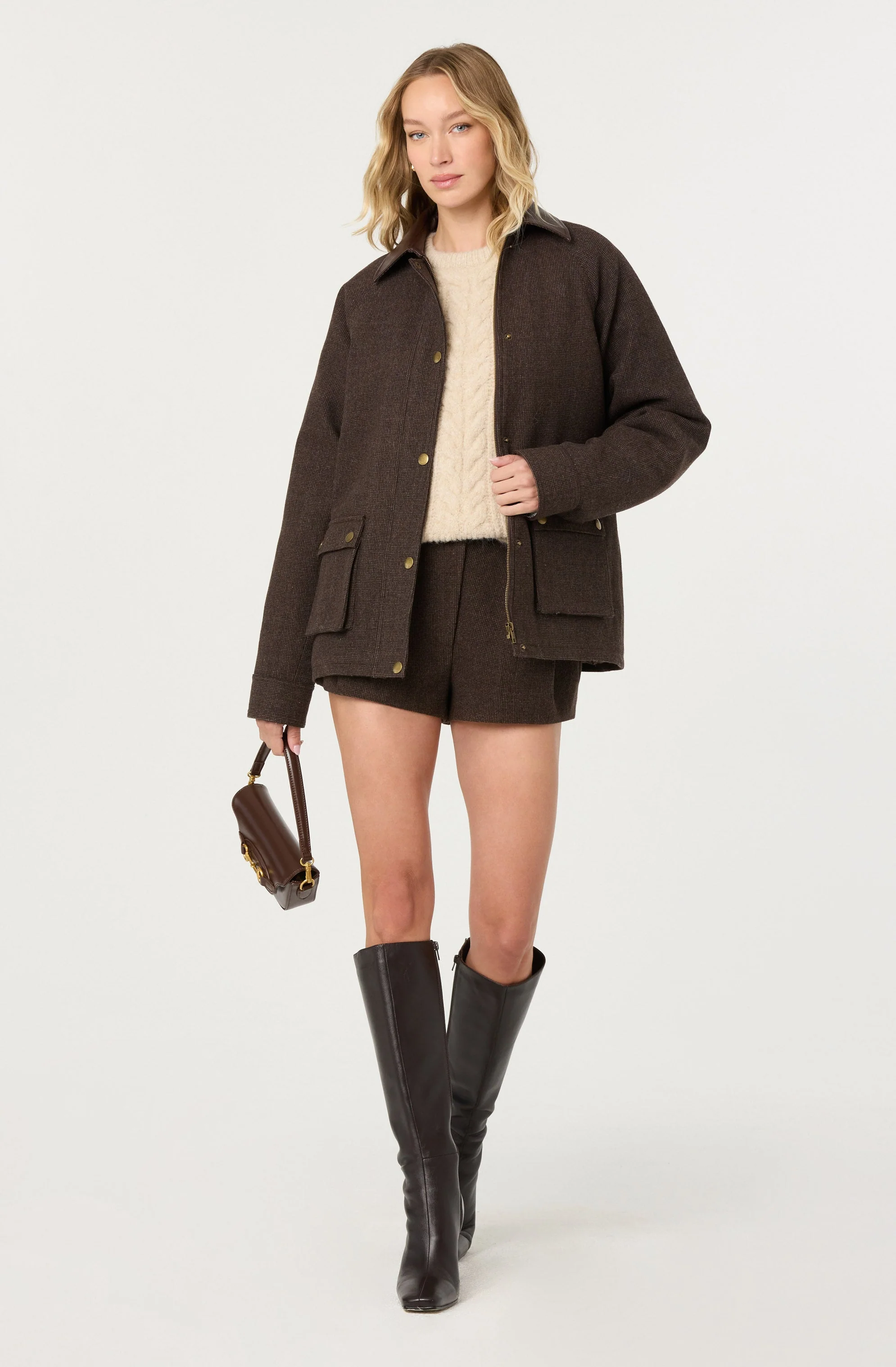 Sorine Wool Blend Pleated Shorts