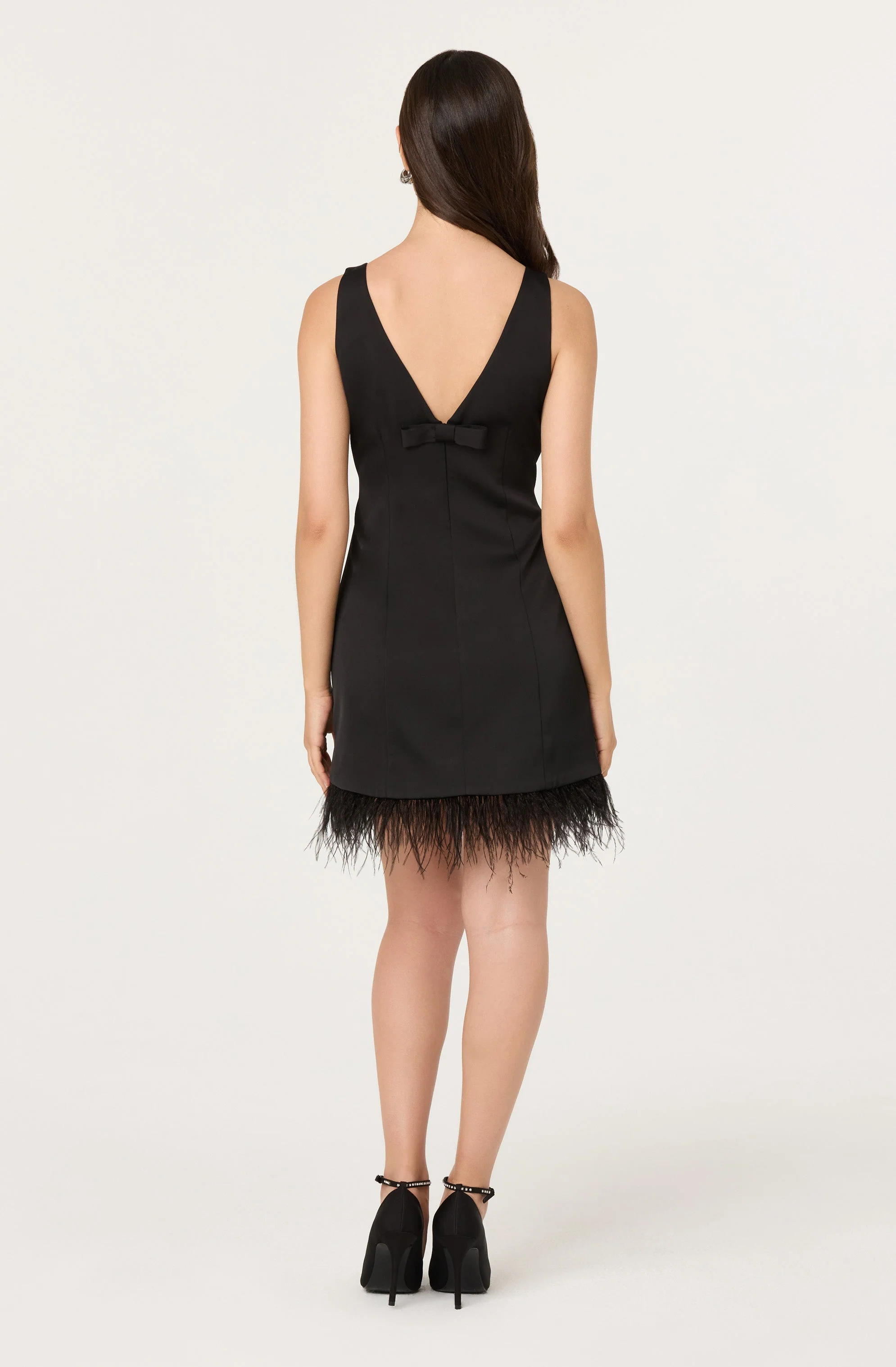 Alisanne Feather Trim Mini Dress