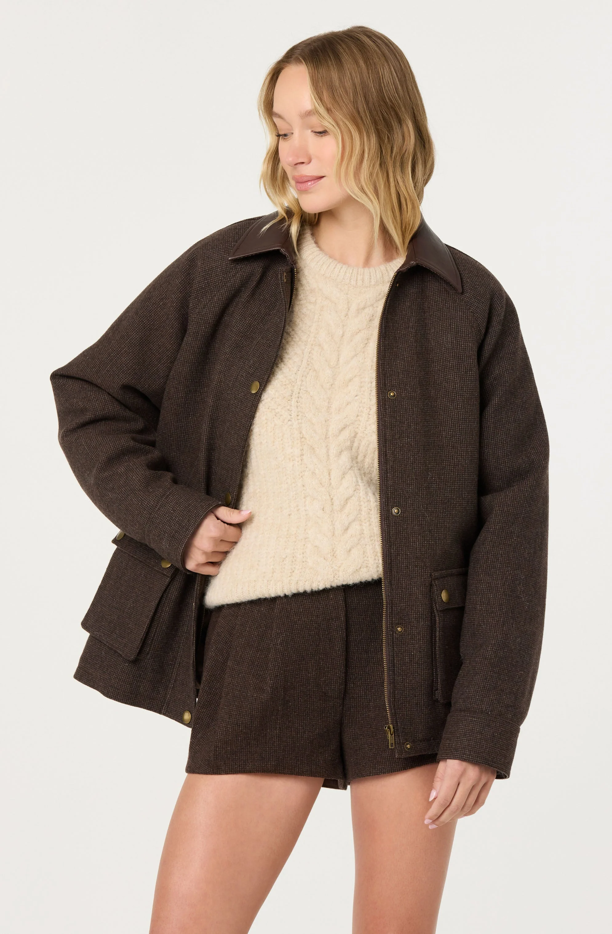 Sorine Wool Blend Pleated Shorts