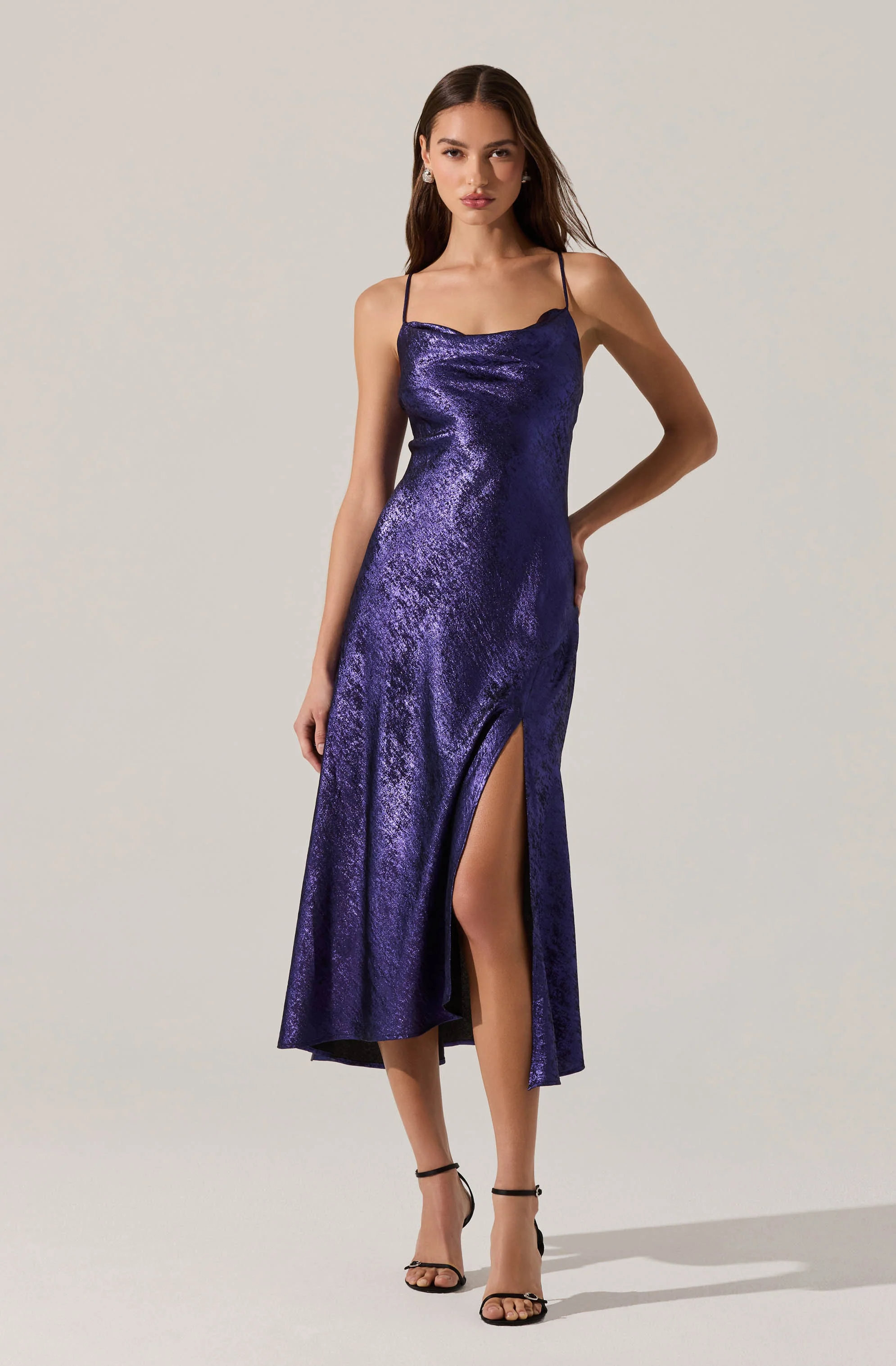 Gaia Metallic Midi Dress