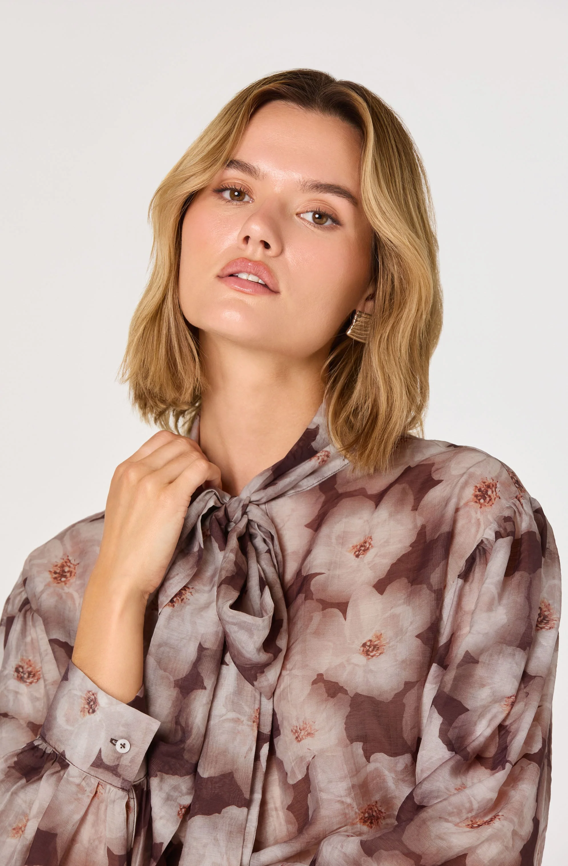 Semi Sheer Bow Necktie Top