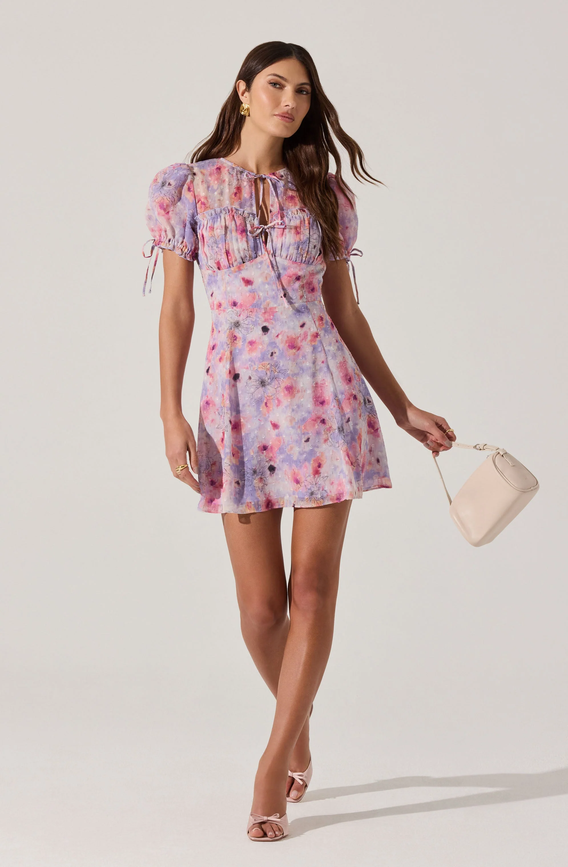 Floral Puff Sleeve Mini Dress