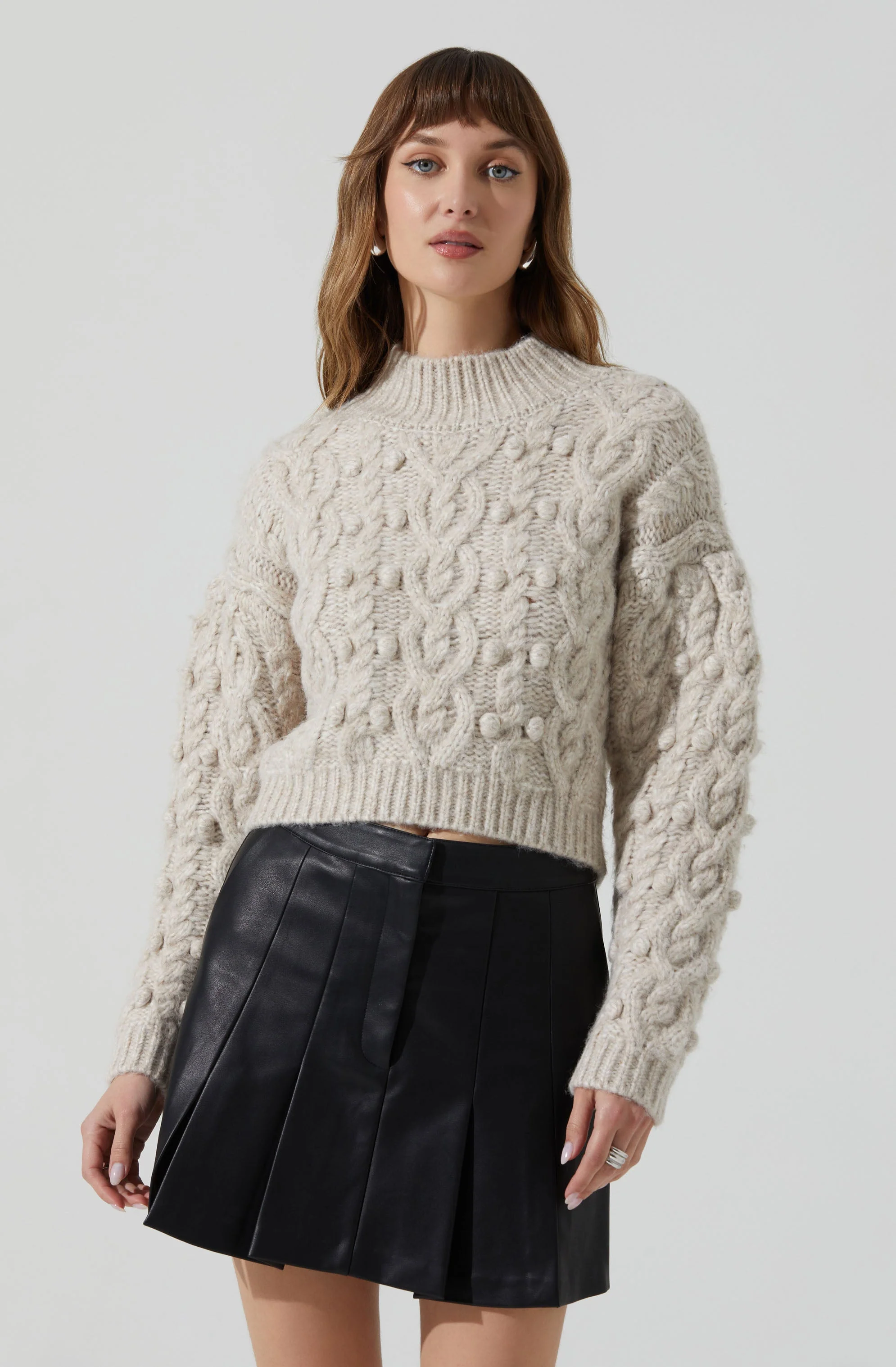 Mikita Faux Leather Pleated Skirt