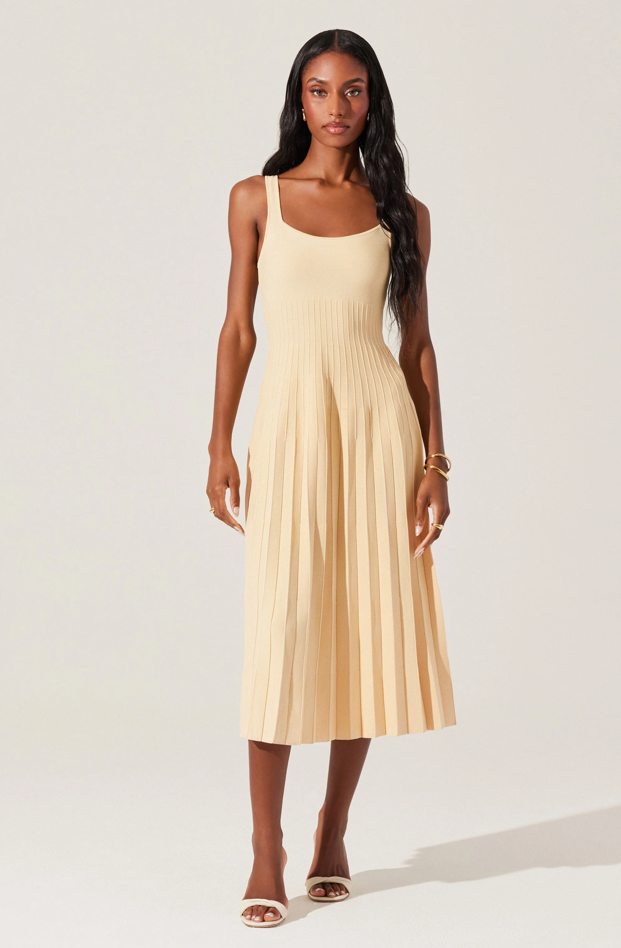 Aylin Pleated Midi Sweater Dress