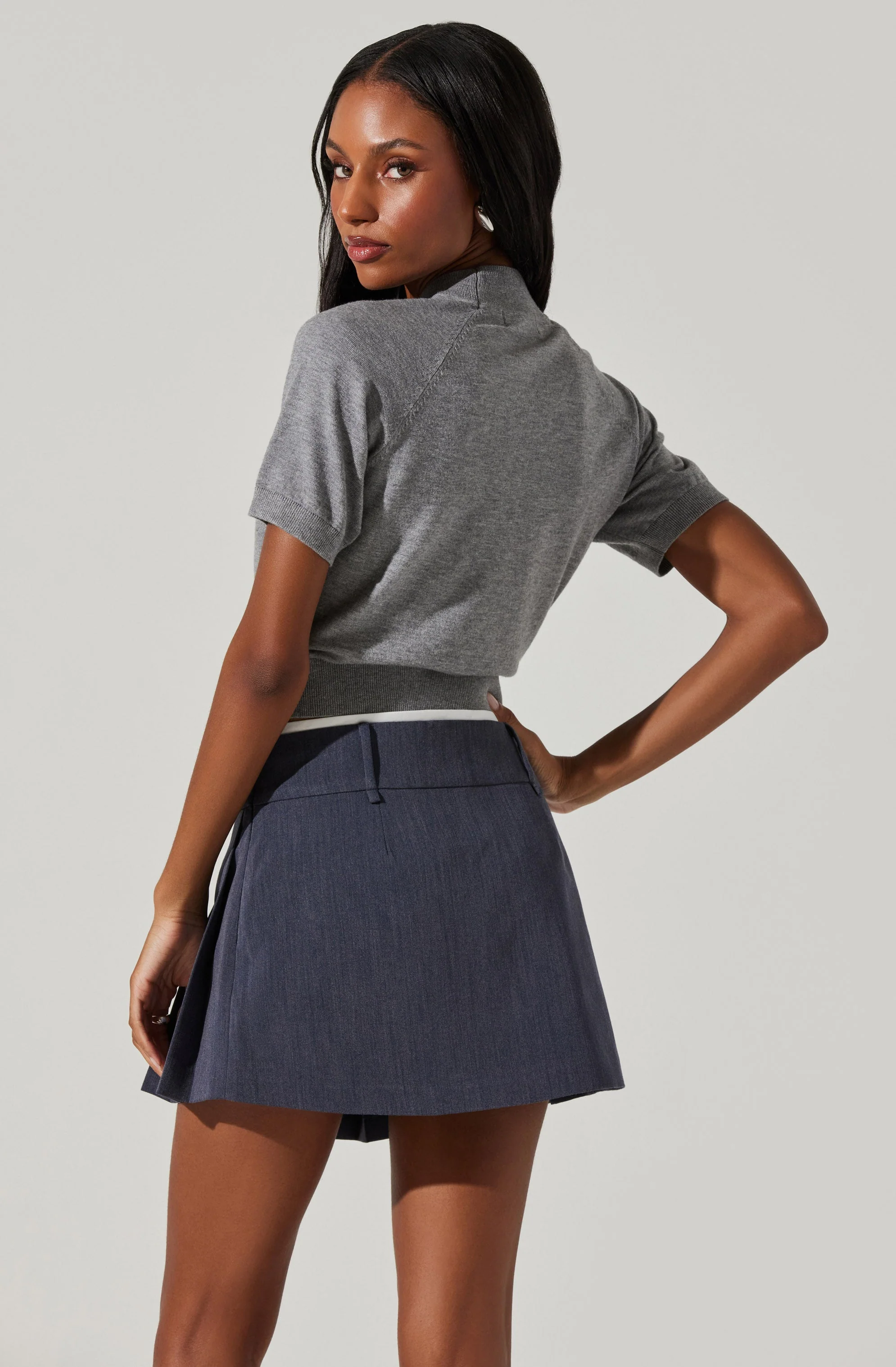 Larine Cropped Mock Neck Sweater