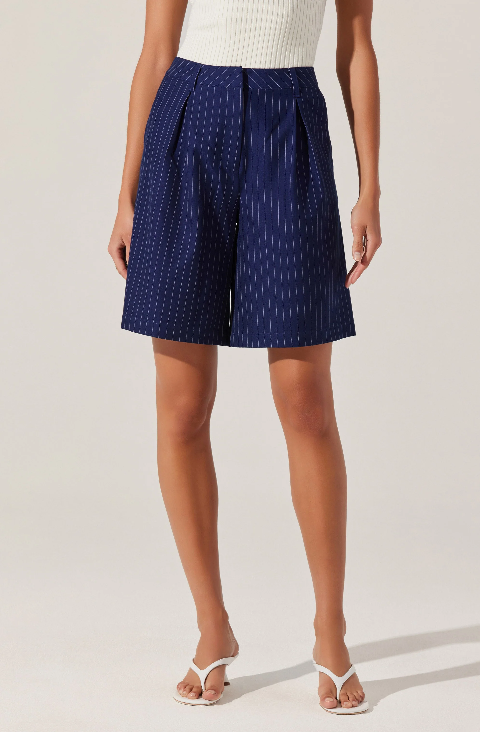 Tailored Pinstripe Bermuda Shorts