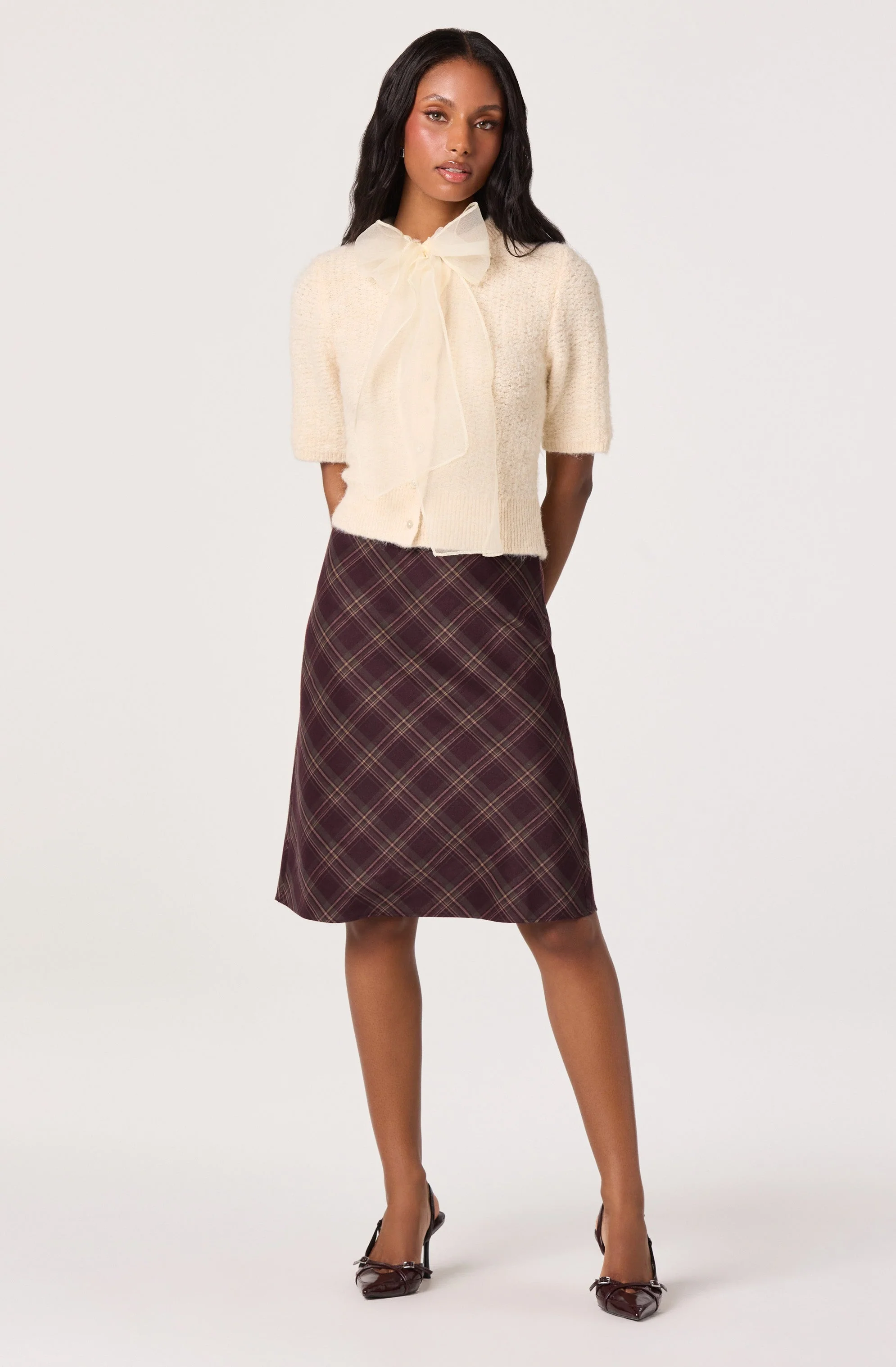 Plaid A-line Slip Skirt