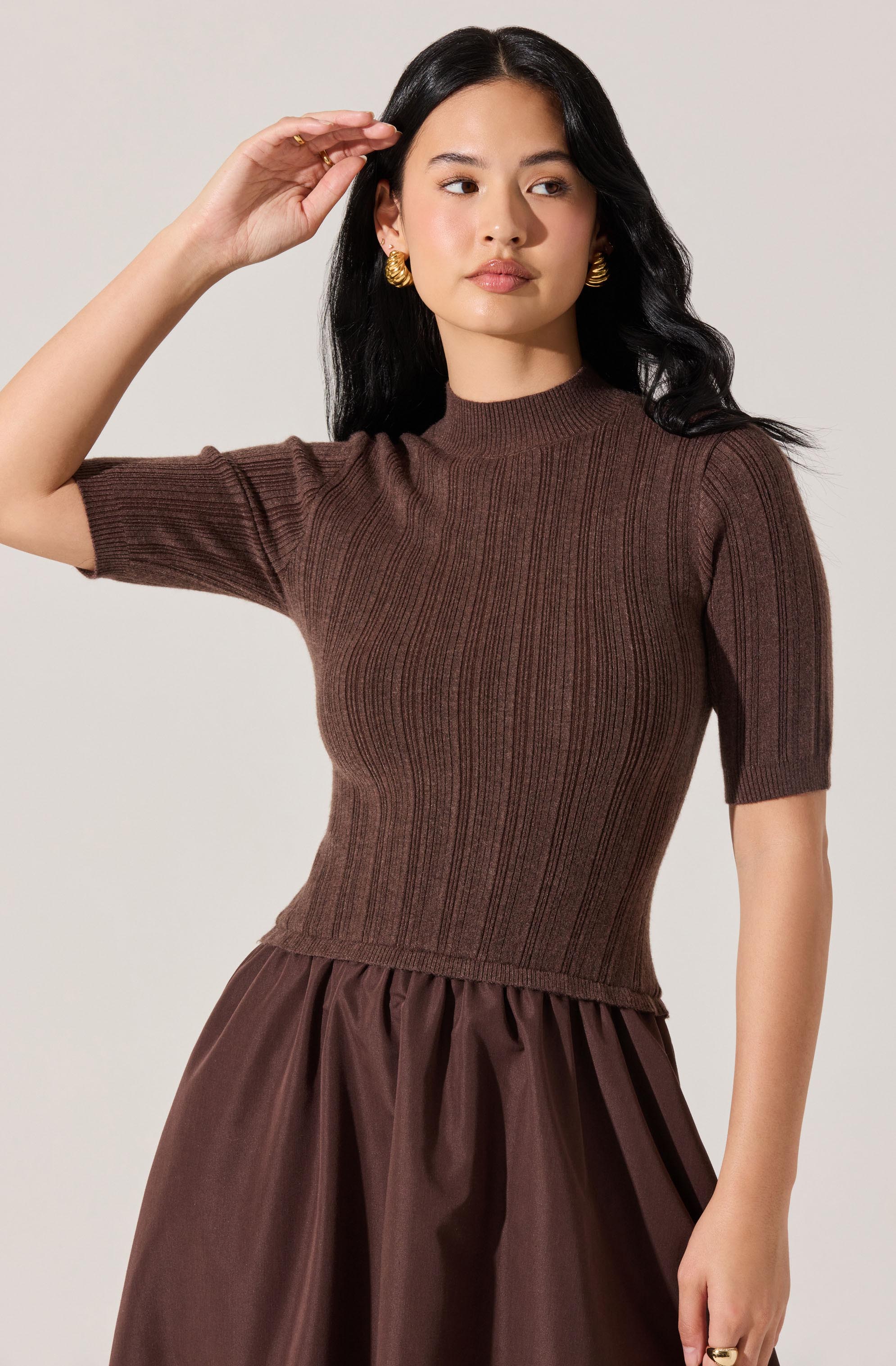 Caerlion Contrast Knit Midi Dress