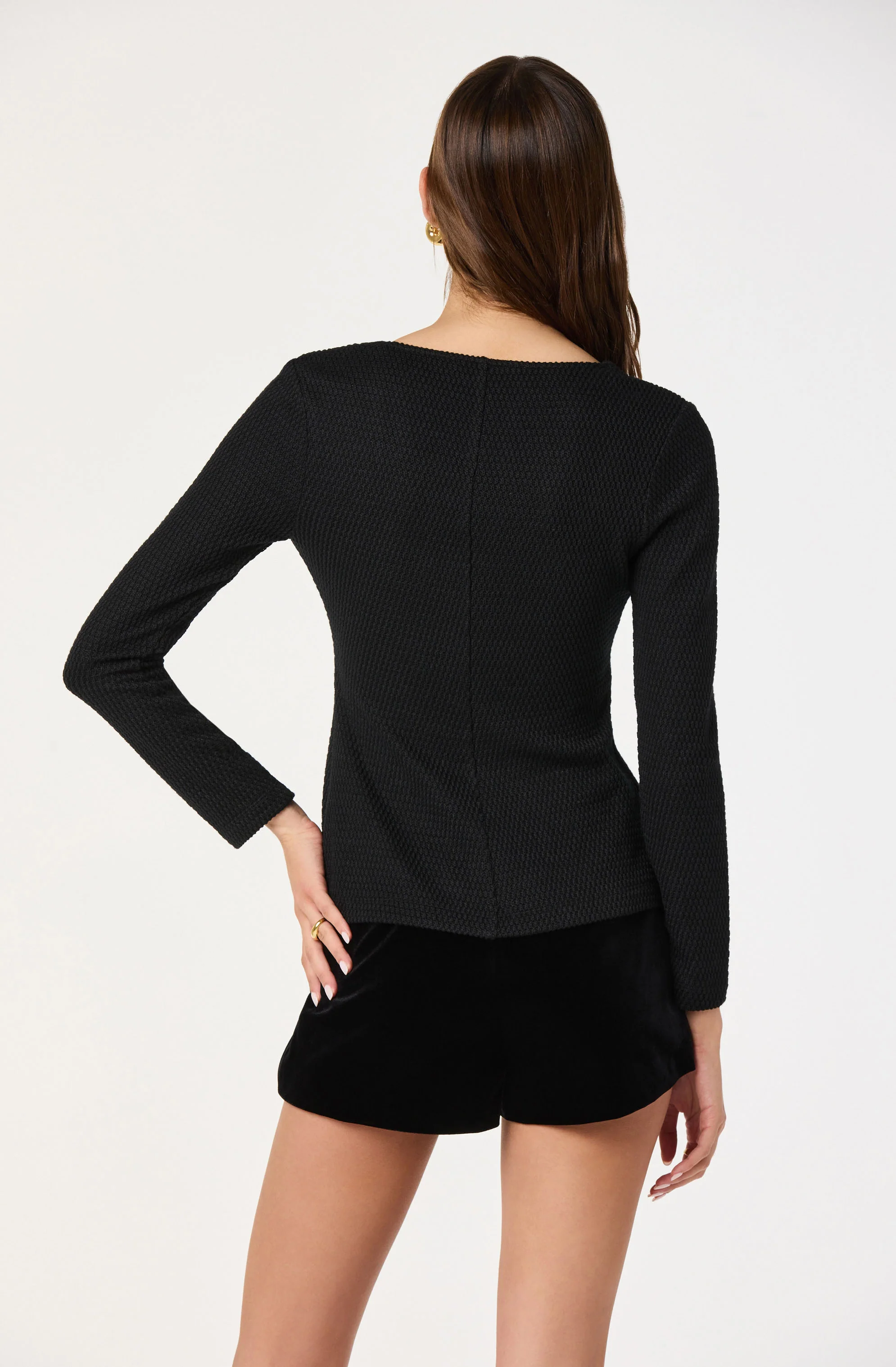 Textured Bow Flyaway Top