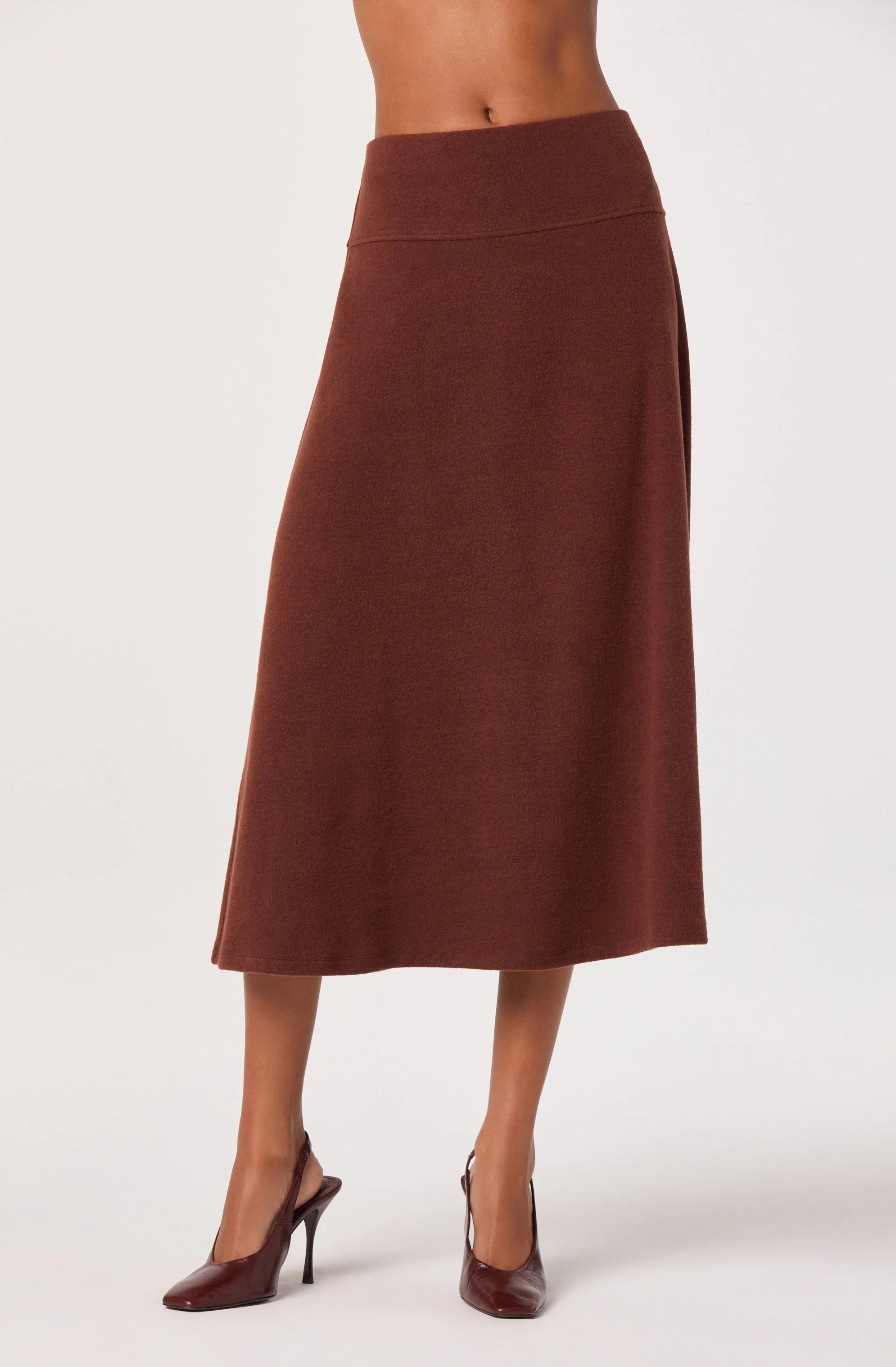 Knit A-line Midi Skirt