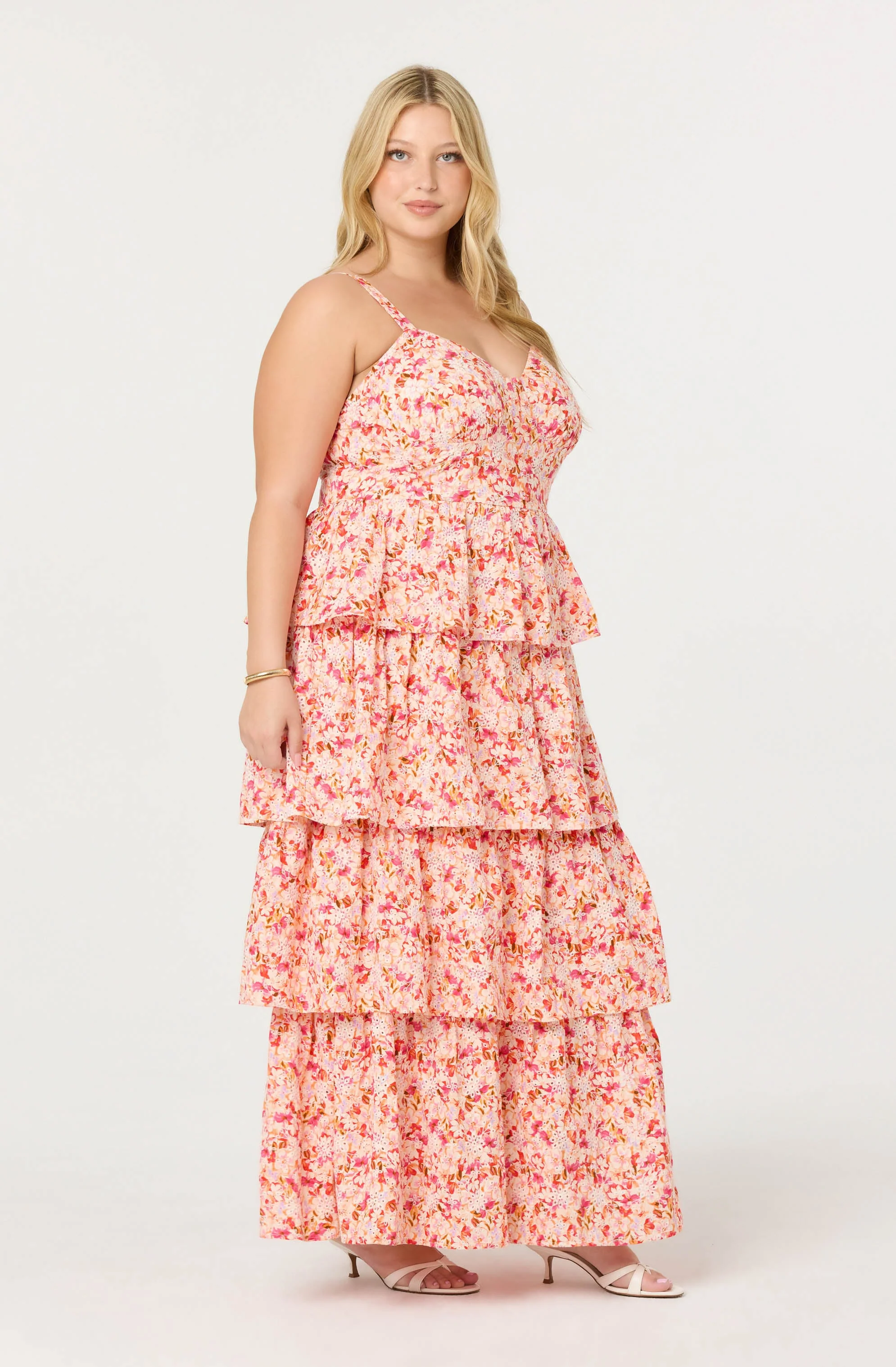 Midsummer Eyelet Tiered Maxi Dress
