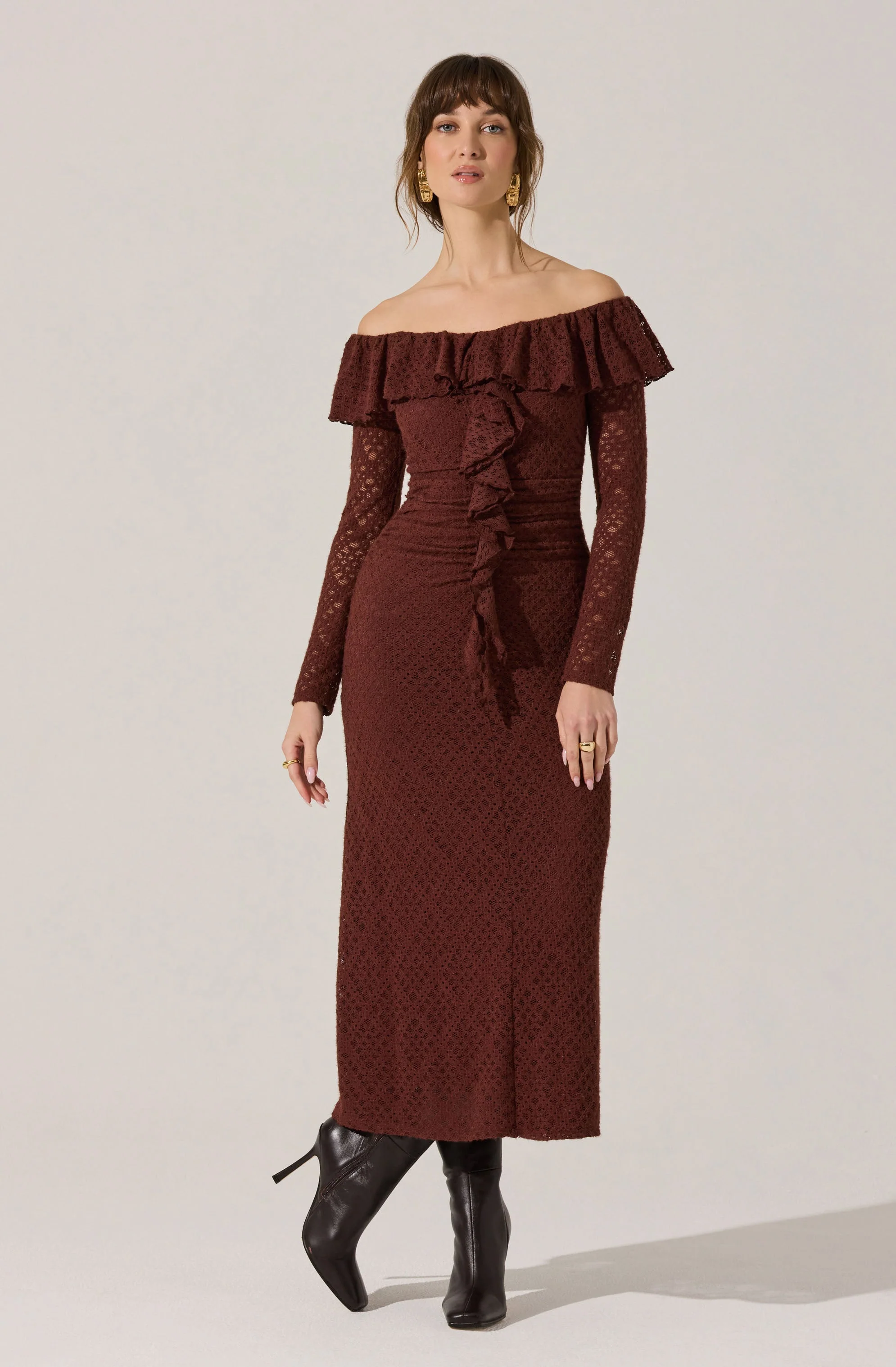 Dorian Ruffle Off Shoulder Dress