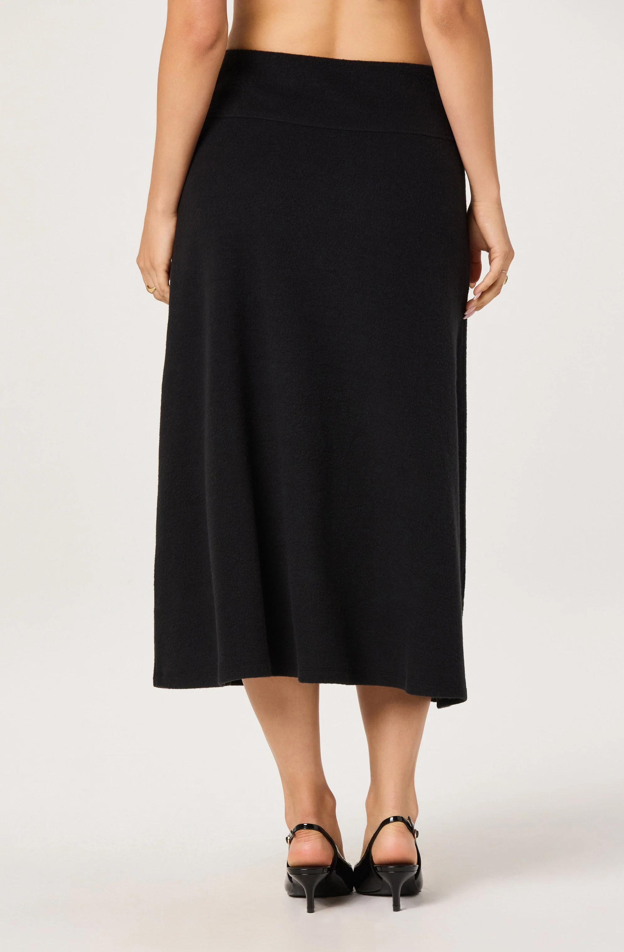 Knit A-line Midi Skirt