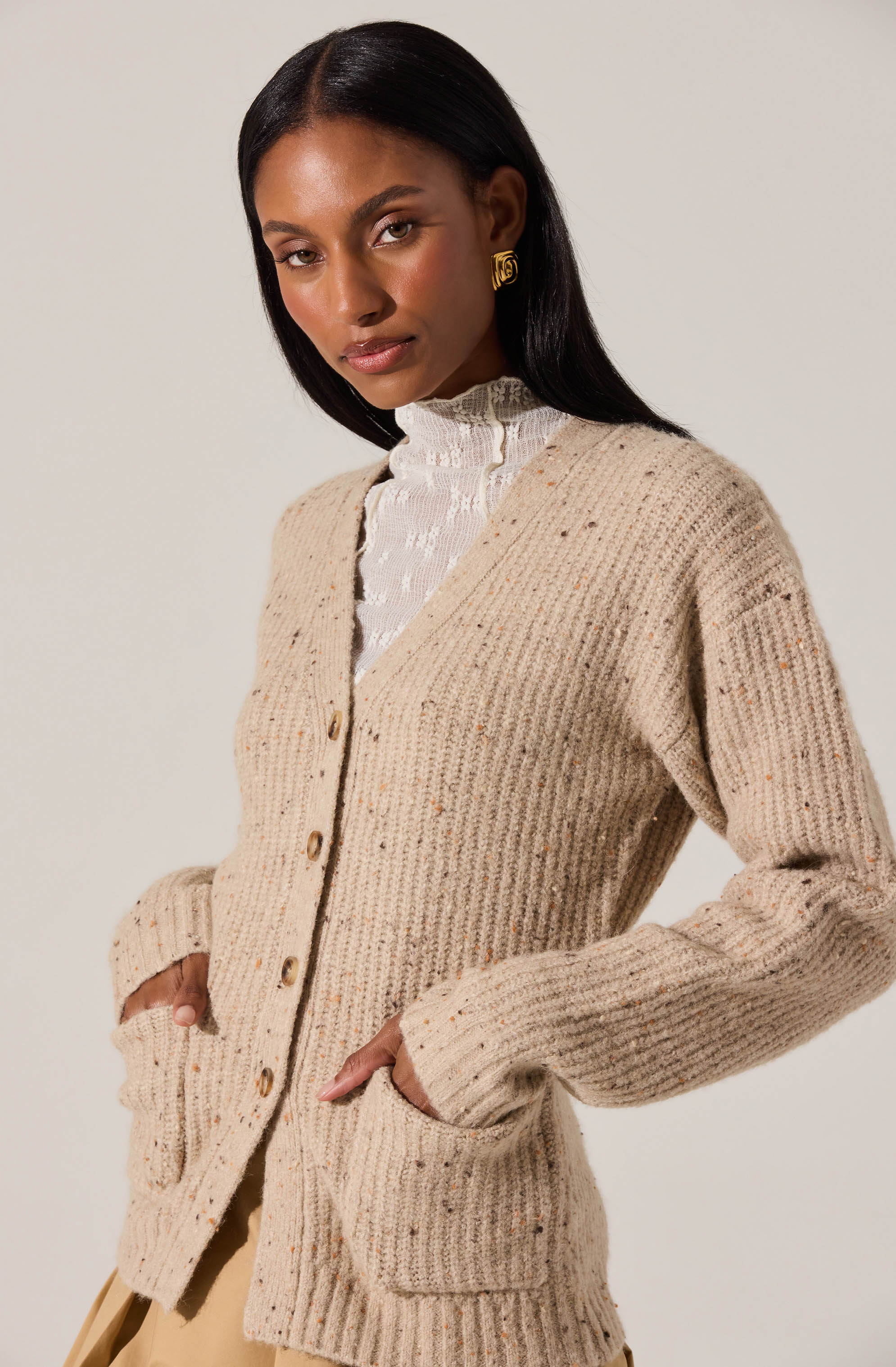 Saffi Ribbed Cardigan Sweater