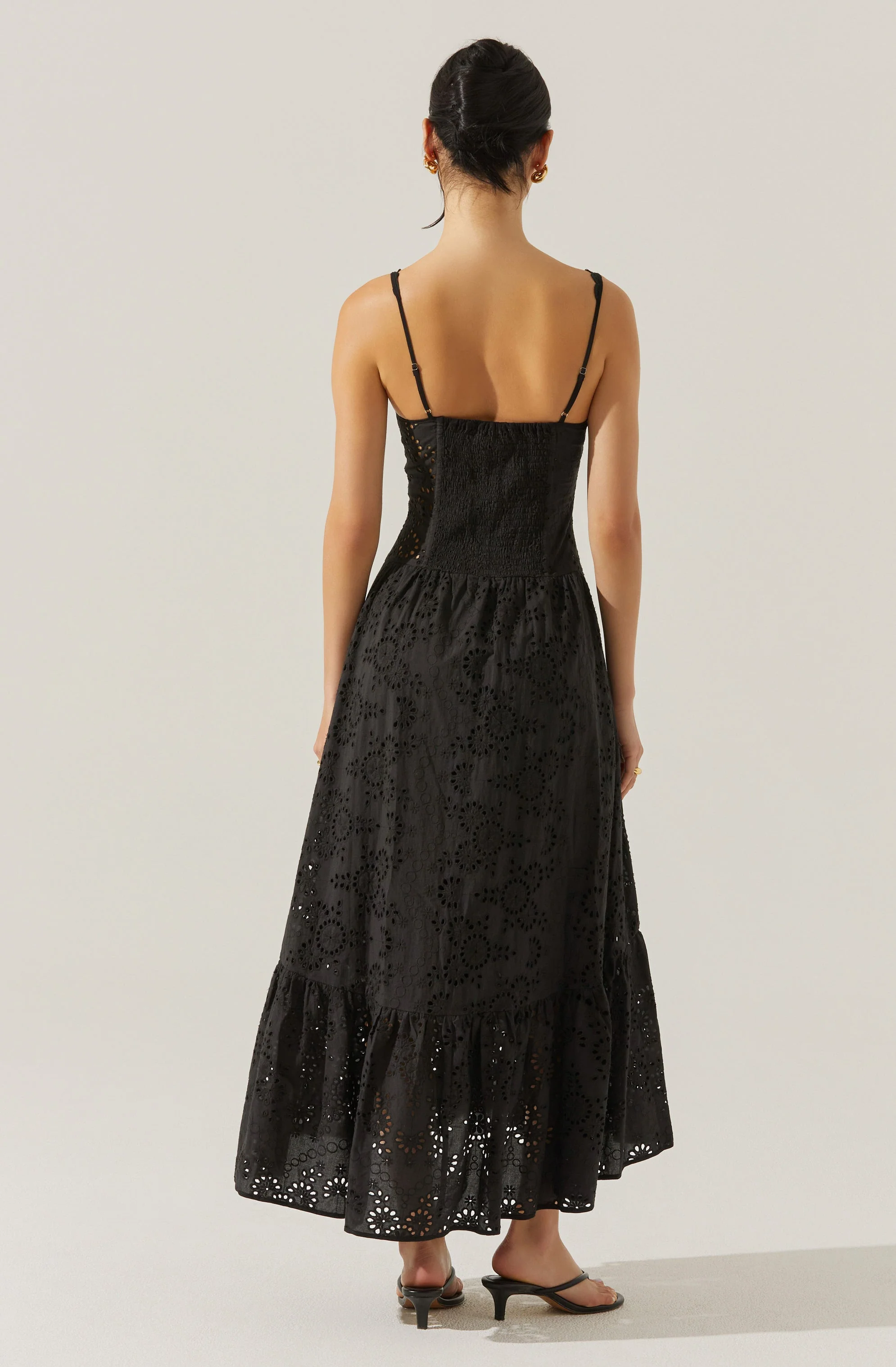 Yamila Eyelet Floral Midi Dress