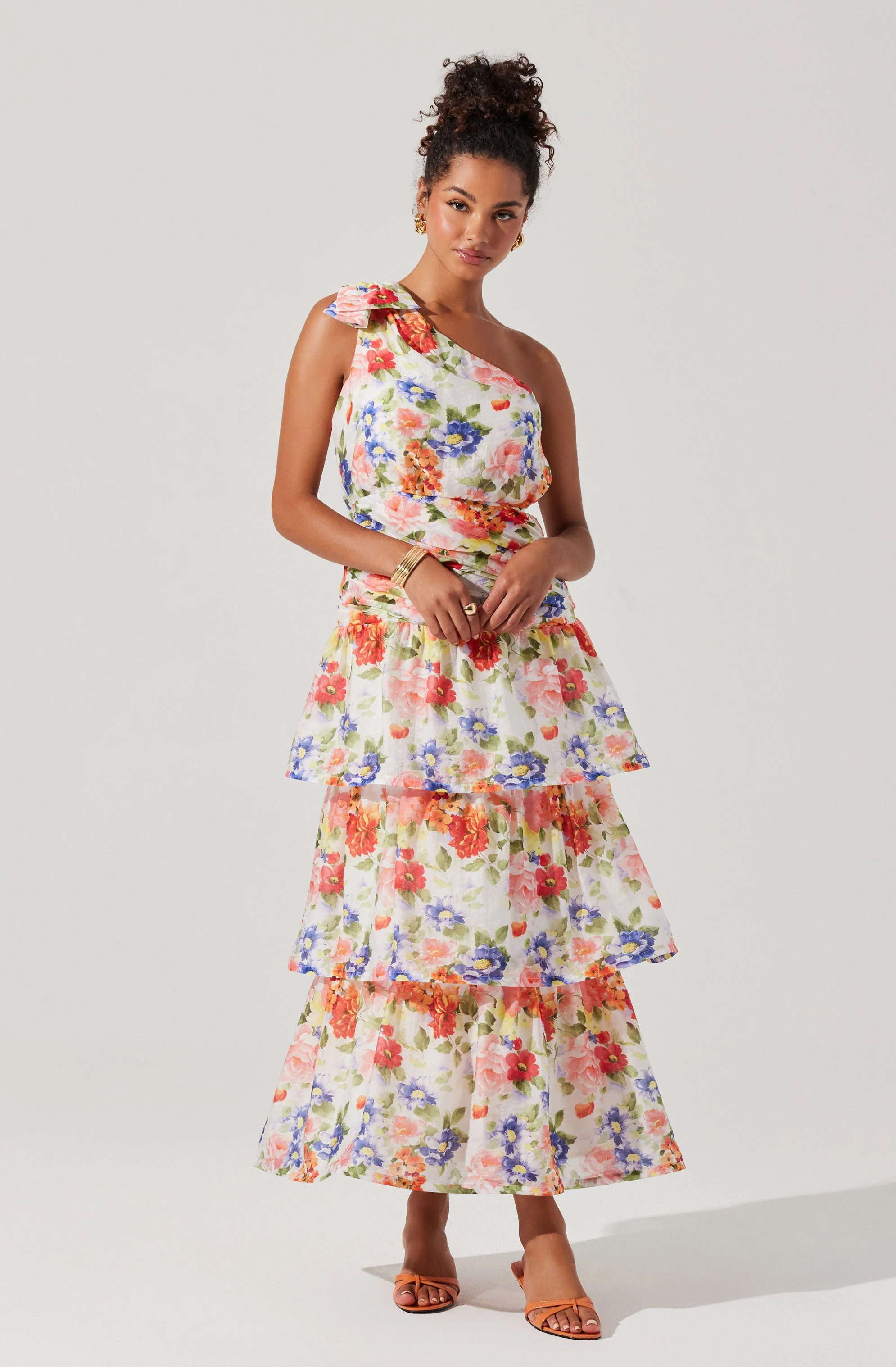 Natali One Shoulder Floral Maxi Dress