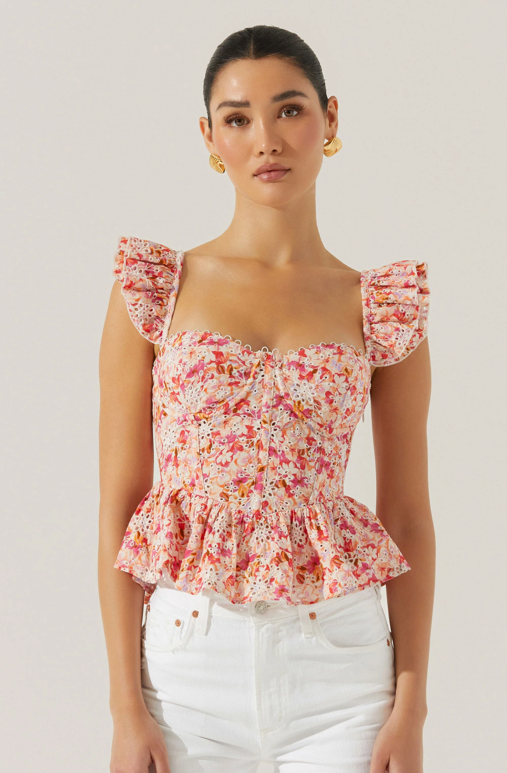 Baylin Floral Peplum Top