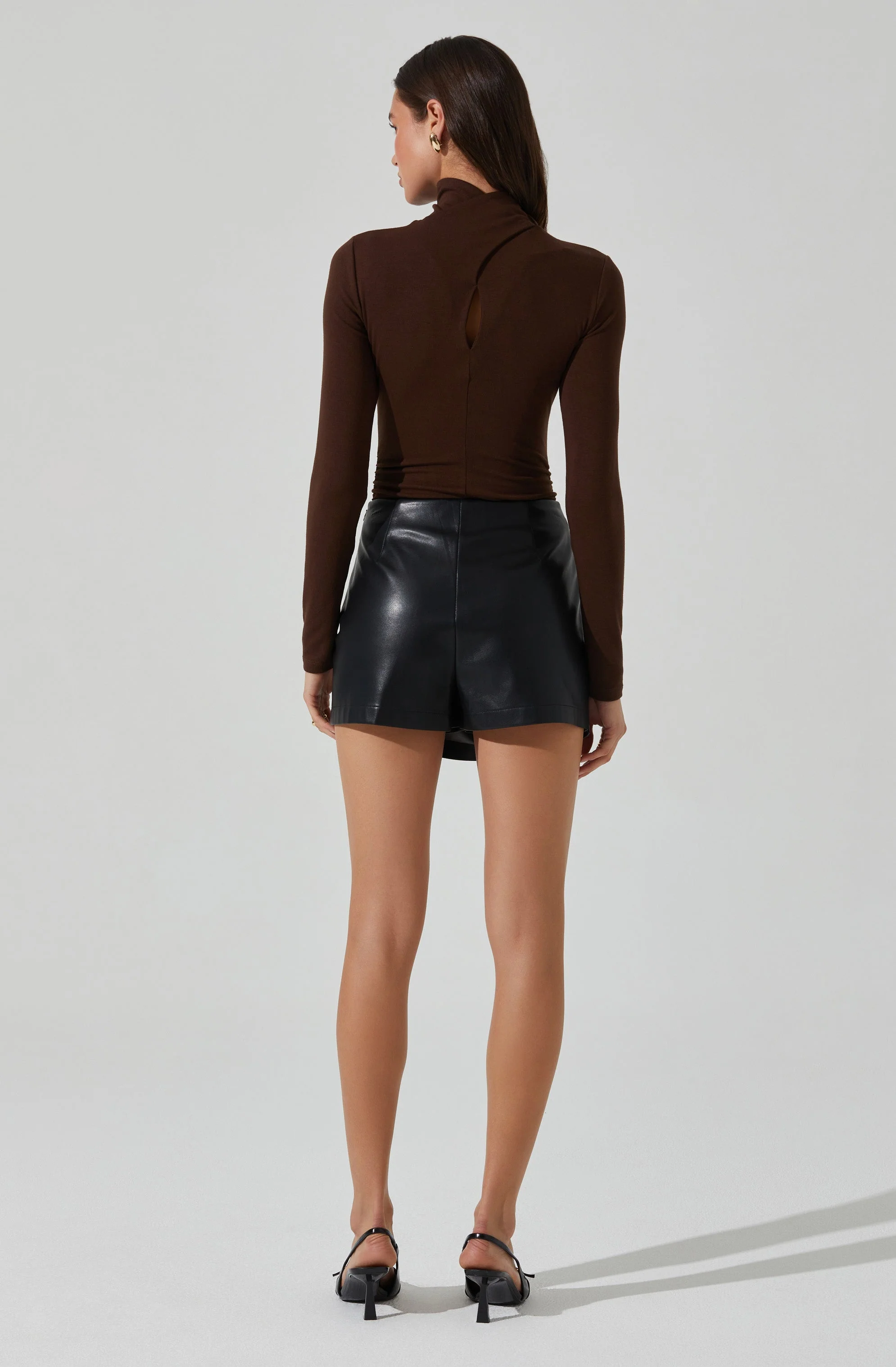 Neriah Faux Leather Skort