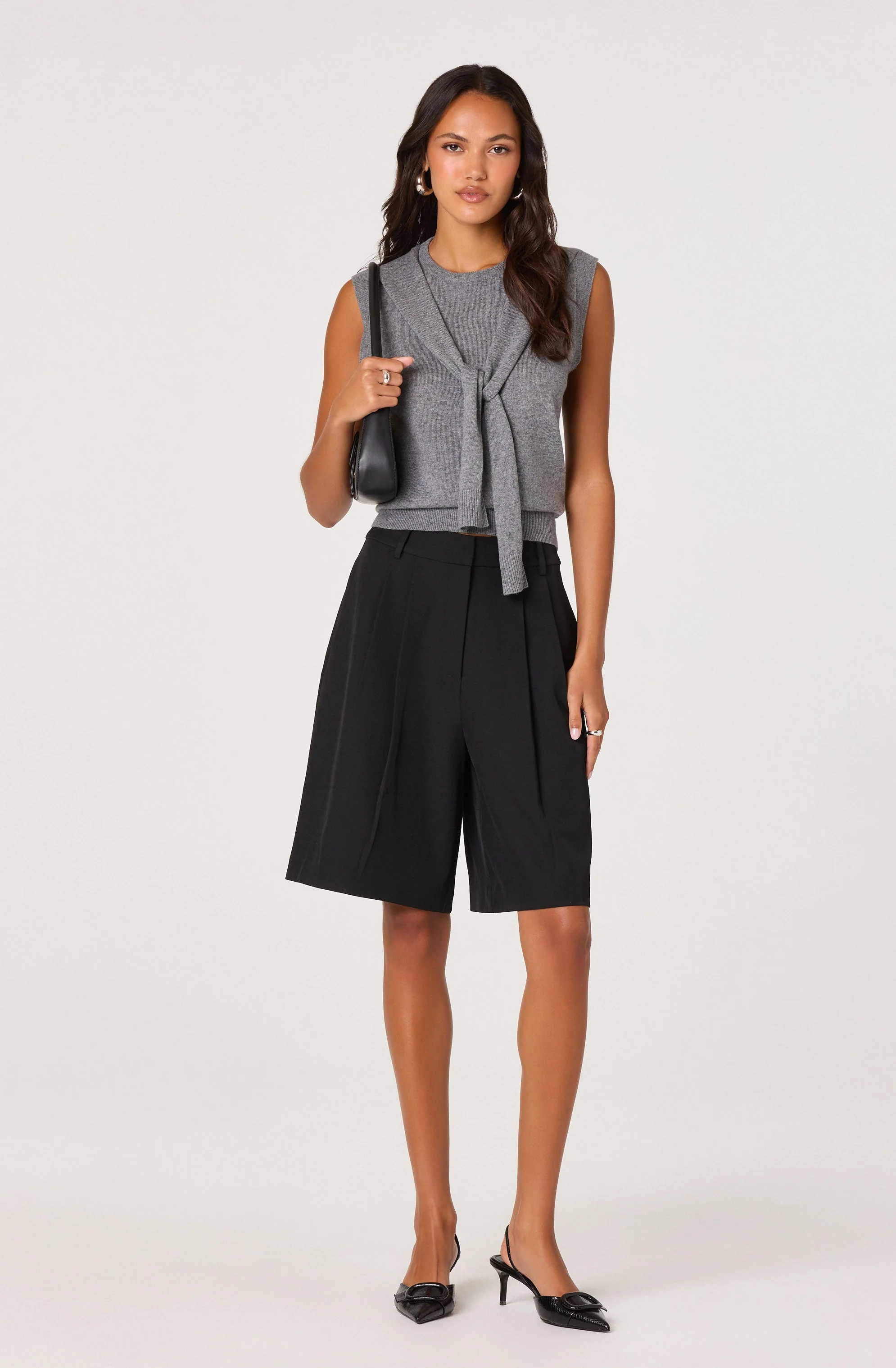 Pleat Front Tailored Bermuda Shorts