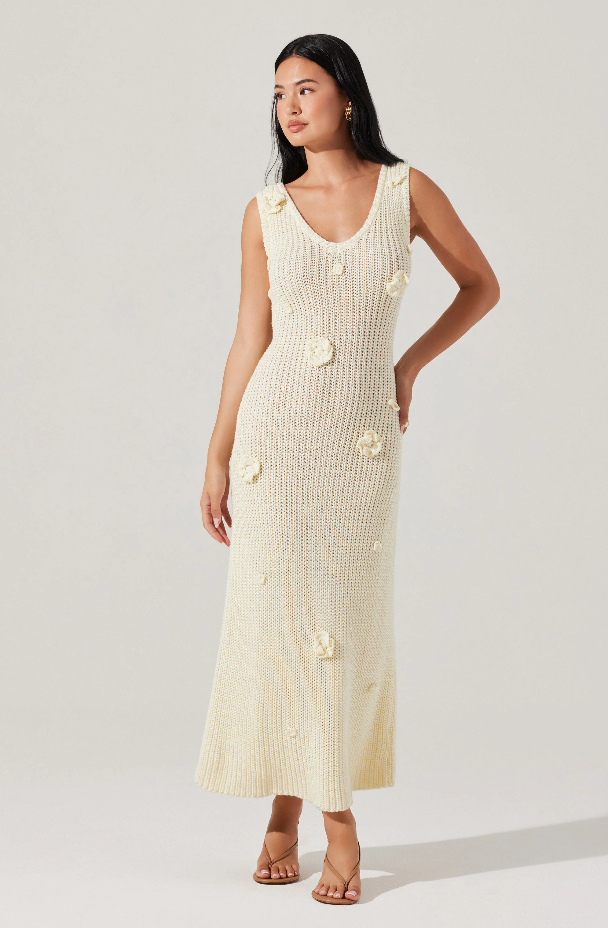 Ainhoa 3D Floral Sweater Dress