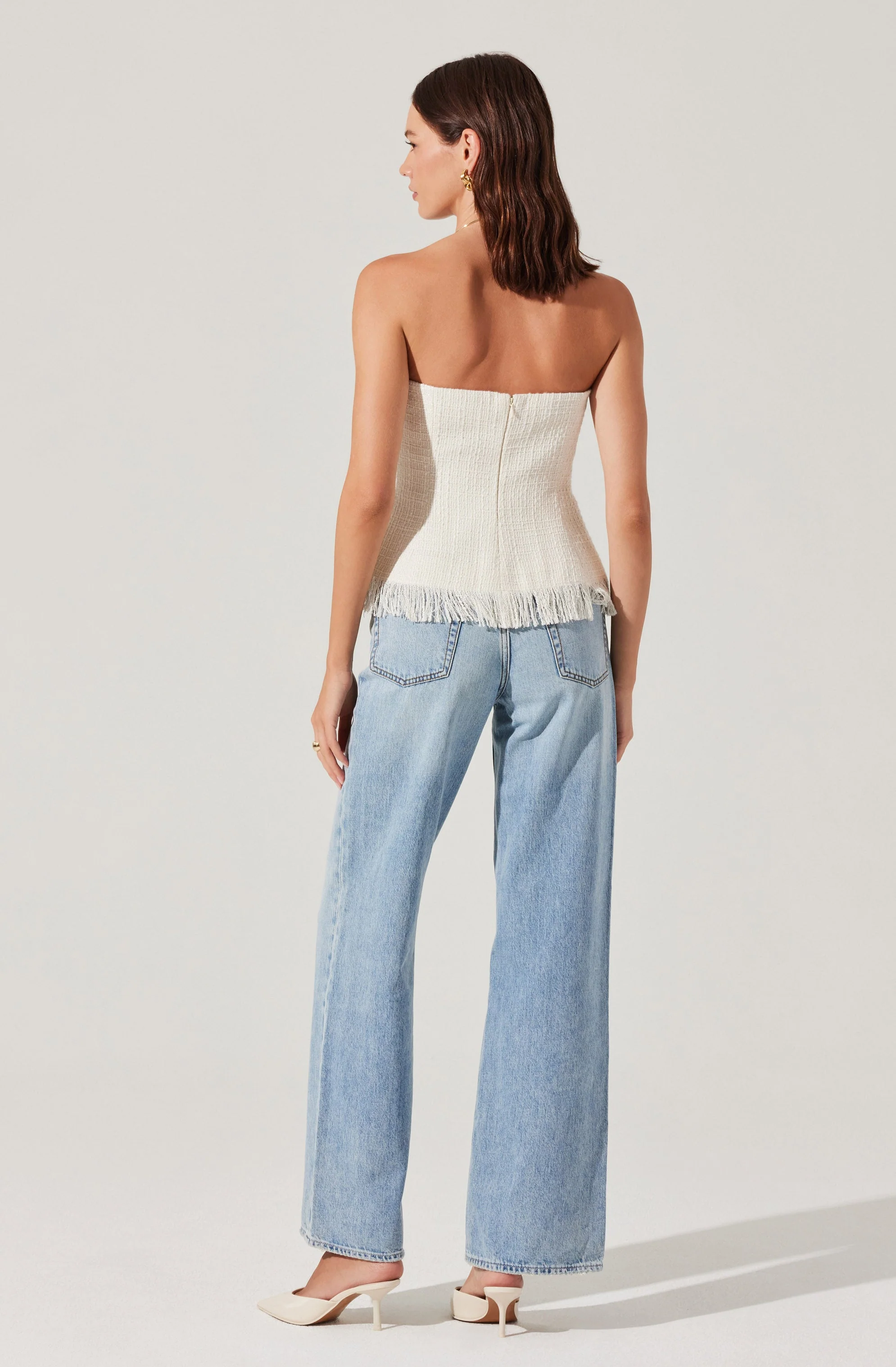 Lorene Tweed Strapless Top